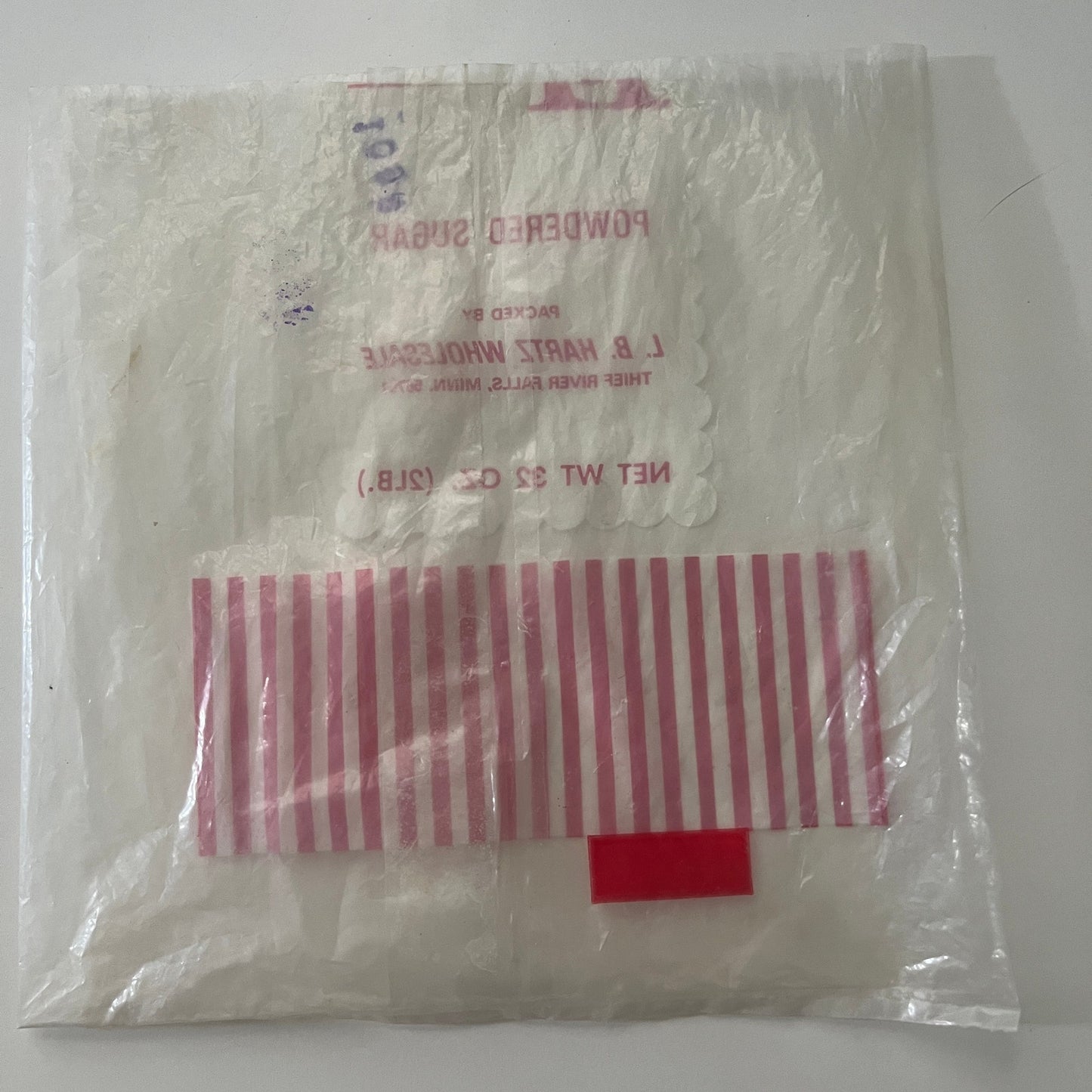 E.J. Hartz Wholesale Thief River Falls MN Vintage Empty Powdered Sugar Bag AJ5-1