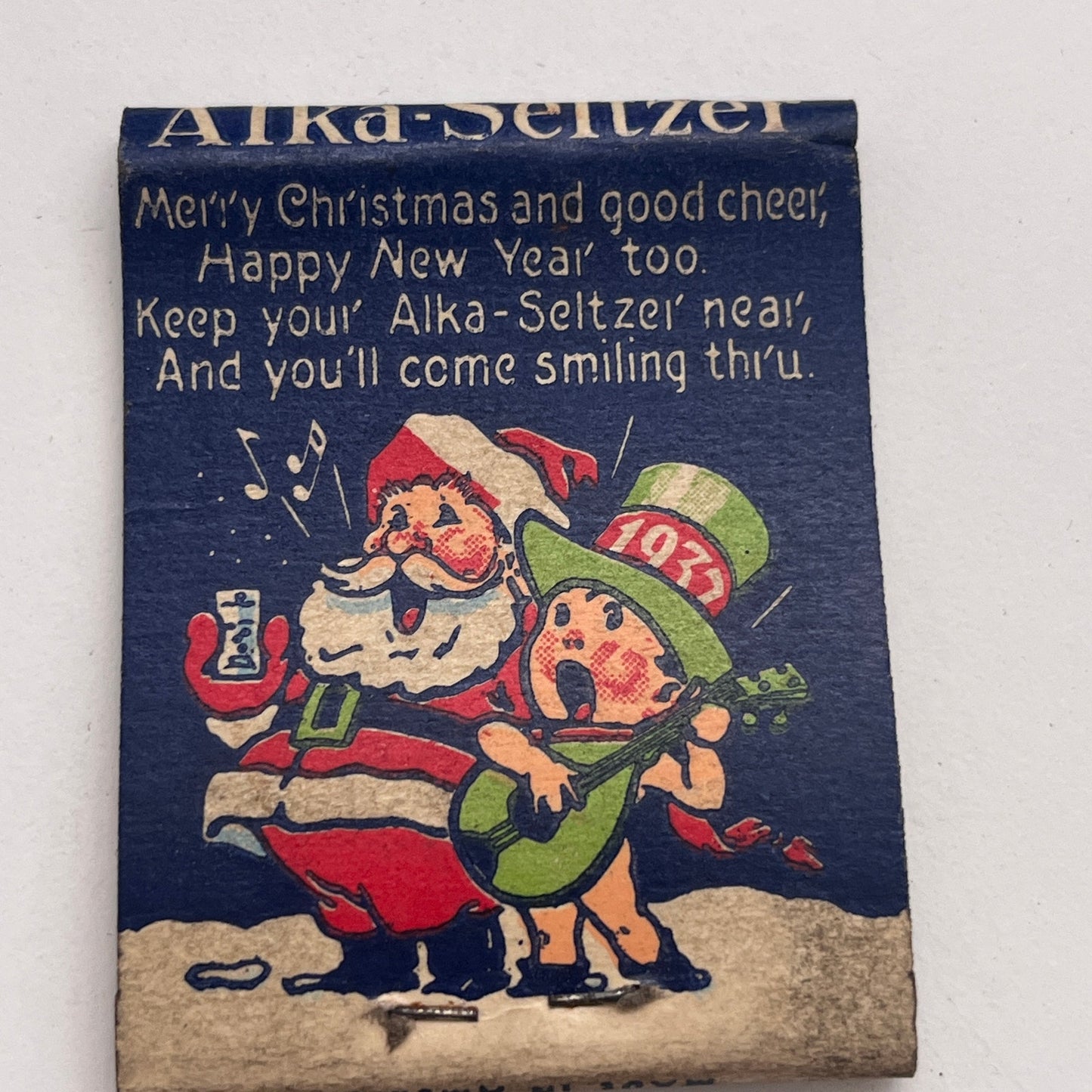 Alka-Seltzer Merry Christmas Jingle Vintage Matchbook Cover TB8-MB-7