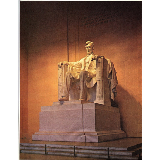 Statue of Abraham Lincoln at Night Retro Art Print 10x13 V8