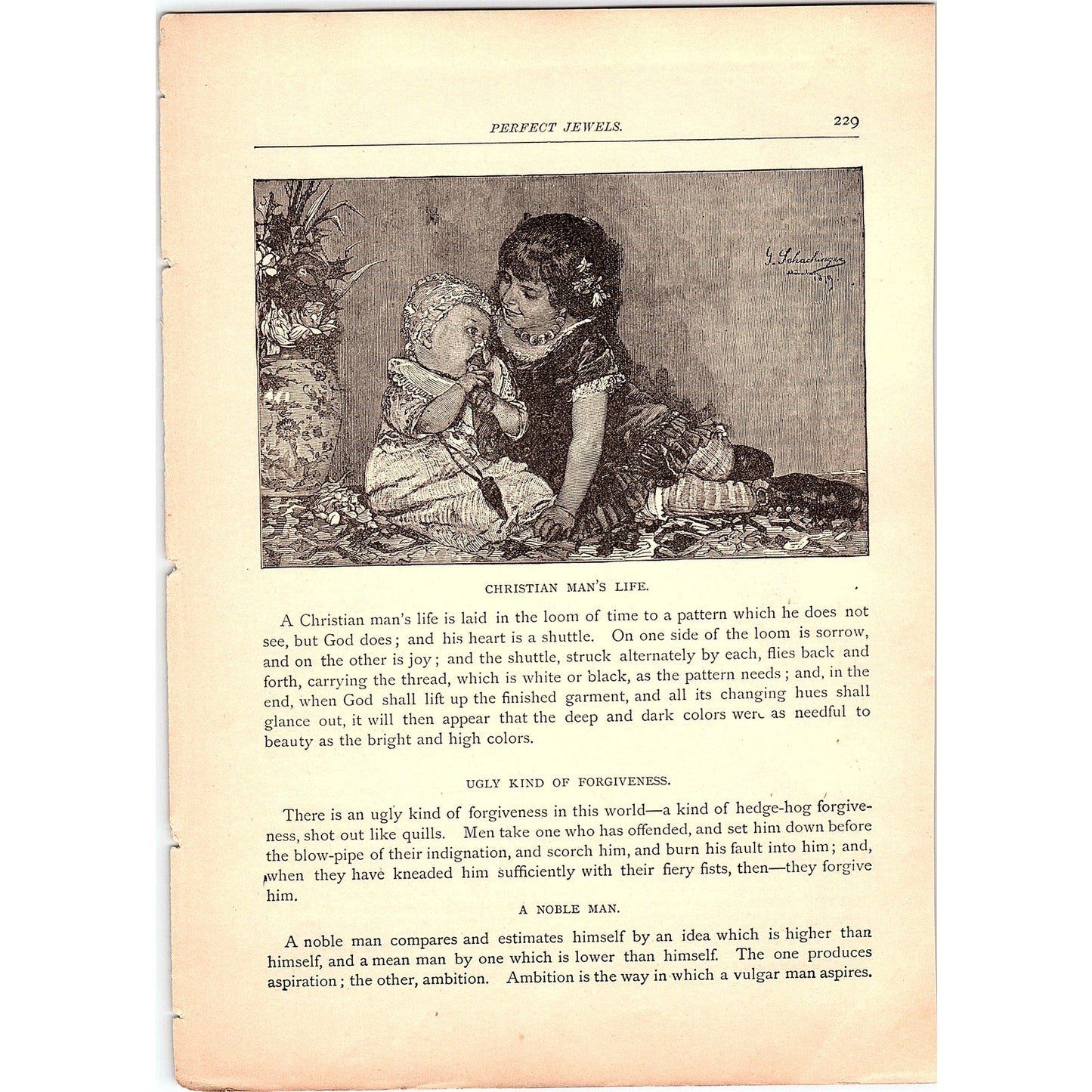 Happy Thoughts - Henry Ward Beecher 2 Pages 1884 Poem TA5-CJ-4