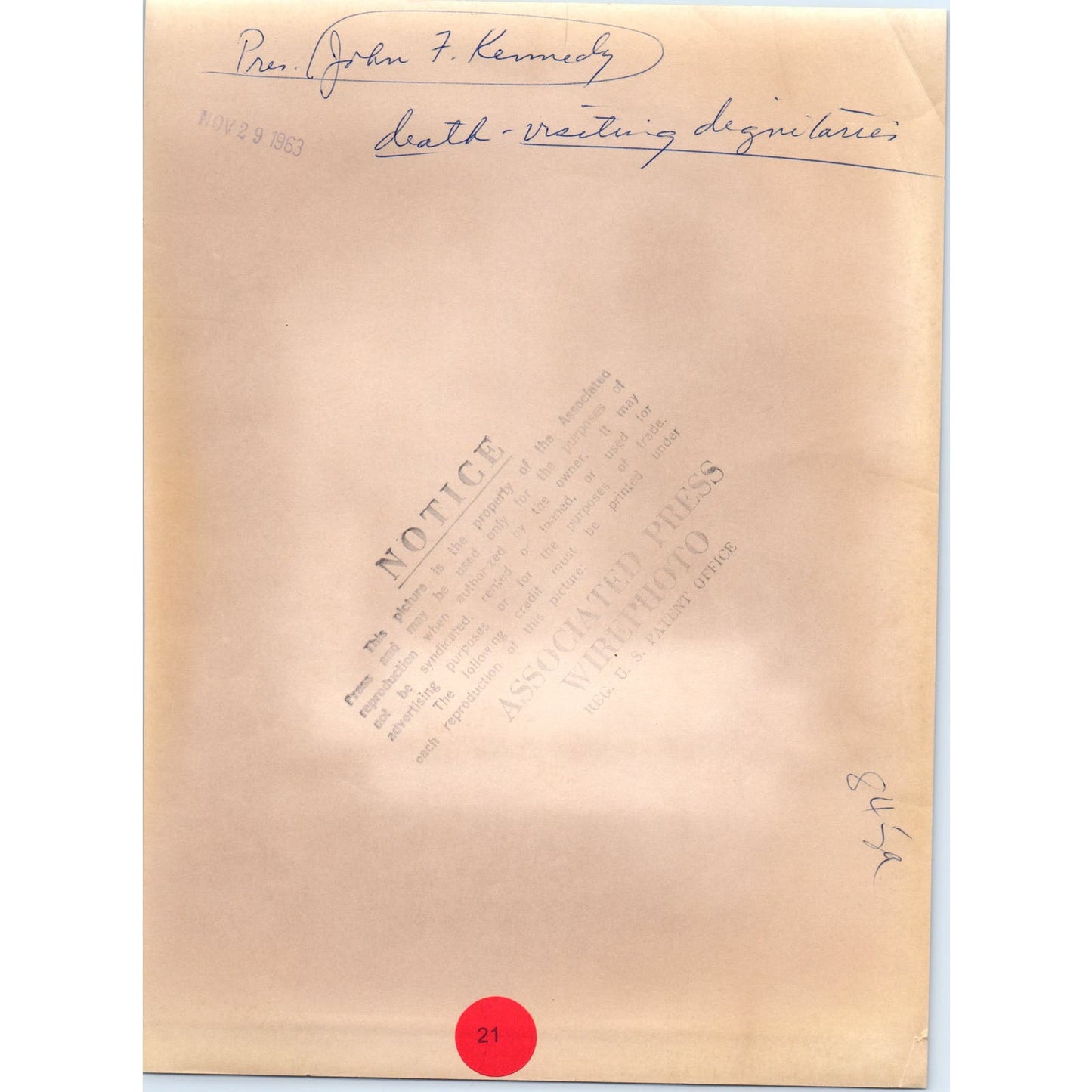 Queen of Netherlands Attends JFK Mass After Assassination 7x10 Press Photo D1-P