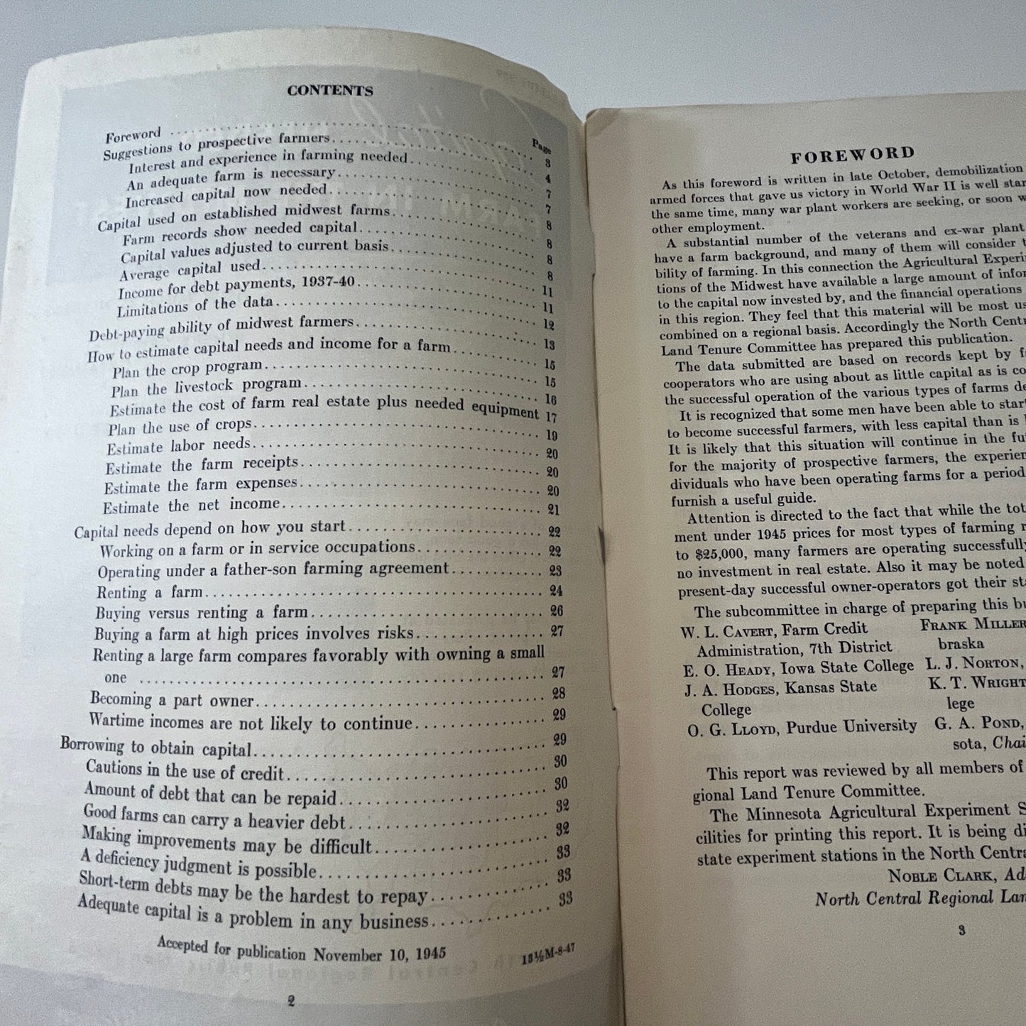 Capital Needed to Farm in the Midwest 1947 Minnesota Bulletin Booklet TK2-XB2