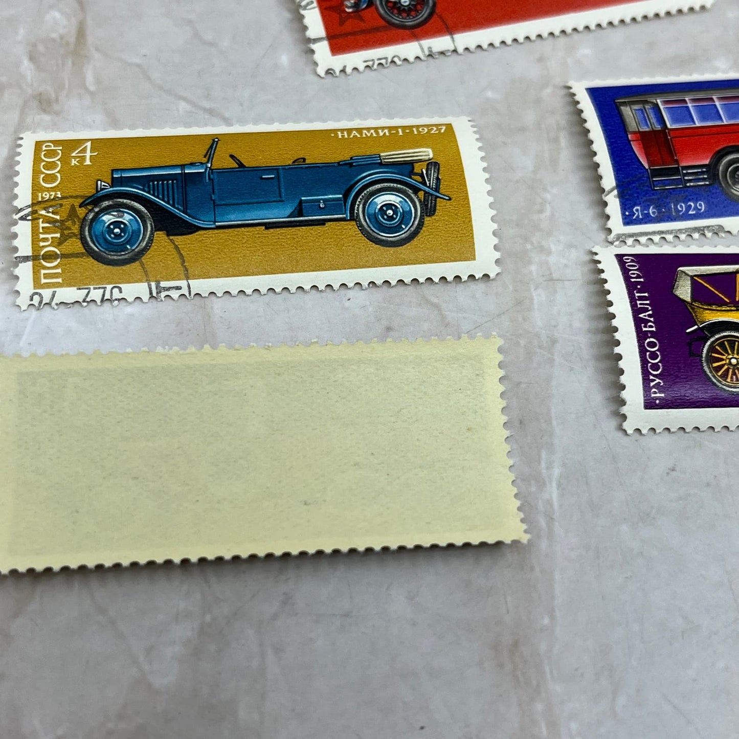 1973 Russia antique car stamp set of 5 from Wilton Stamp Co AE6
