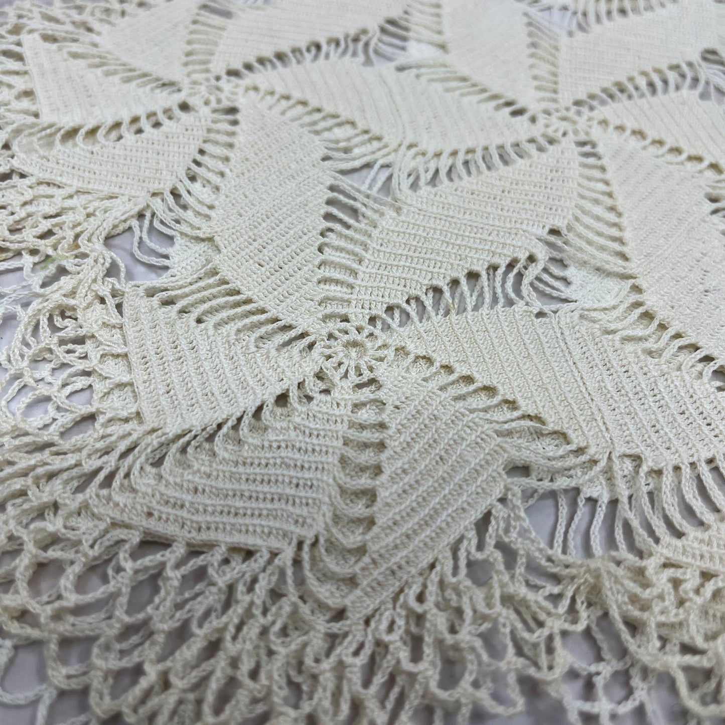 Vintage Set of 2 Pinwheel Crochet Table Doily 10" TF5