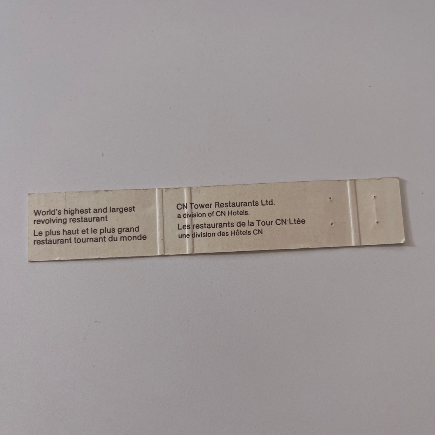 Top of Toronto Restaurant Vintage Matchbook TB6-MB2-9