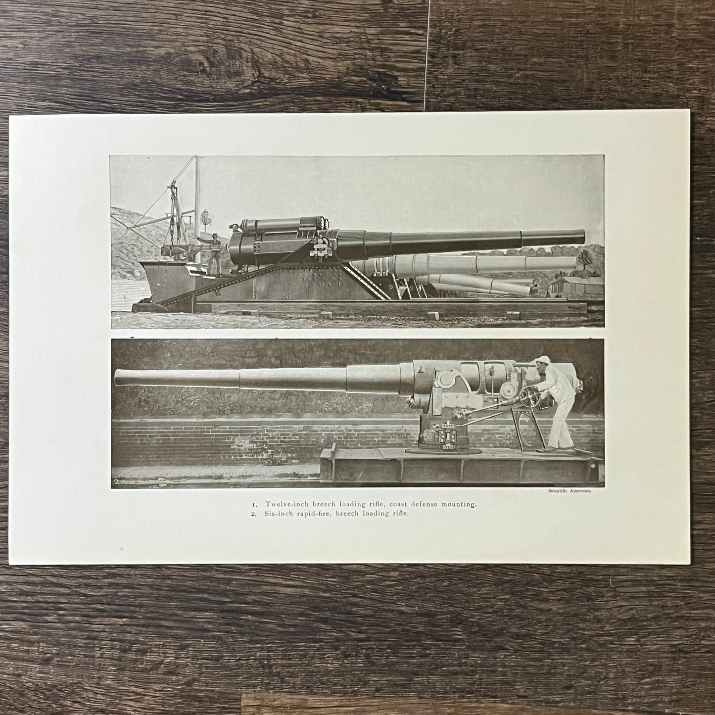 12-inch Breech Loading Rifle, Coast Defense Rapid-fire 1903 Engraving 7x10 V2