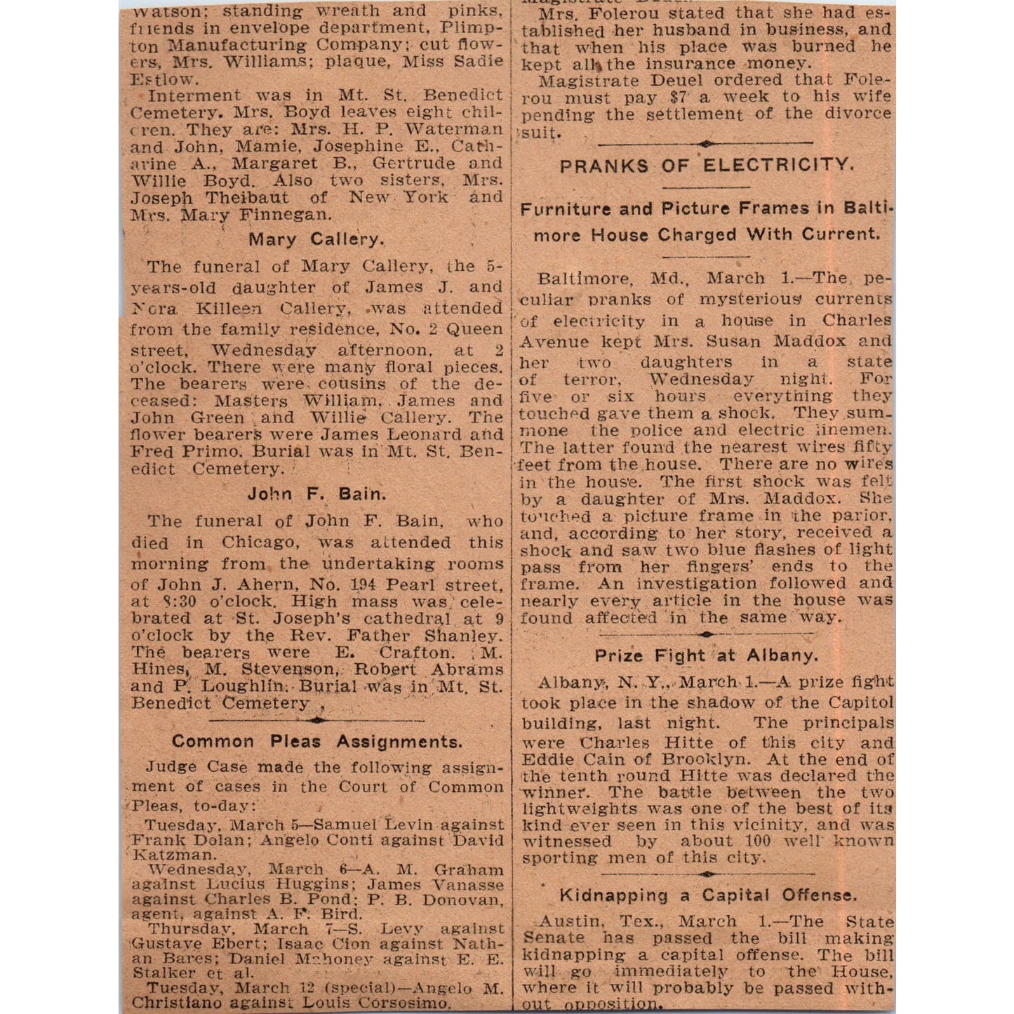 Caesar Mich Wool Suits Main St Hartford 1901 Newspaper Ad AD8-H2