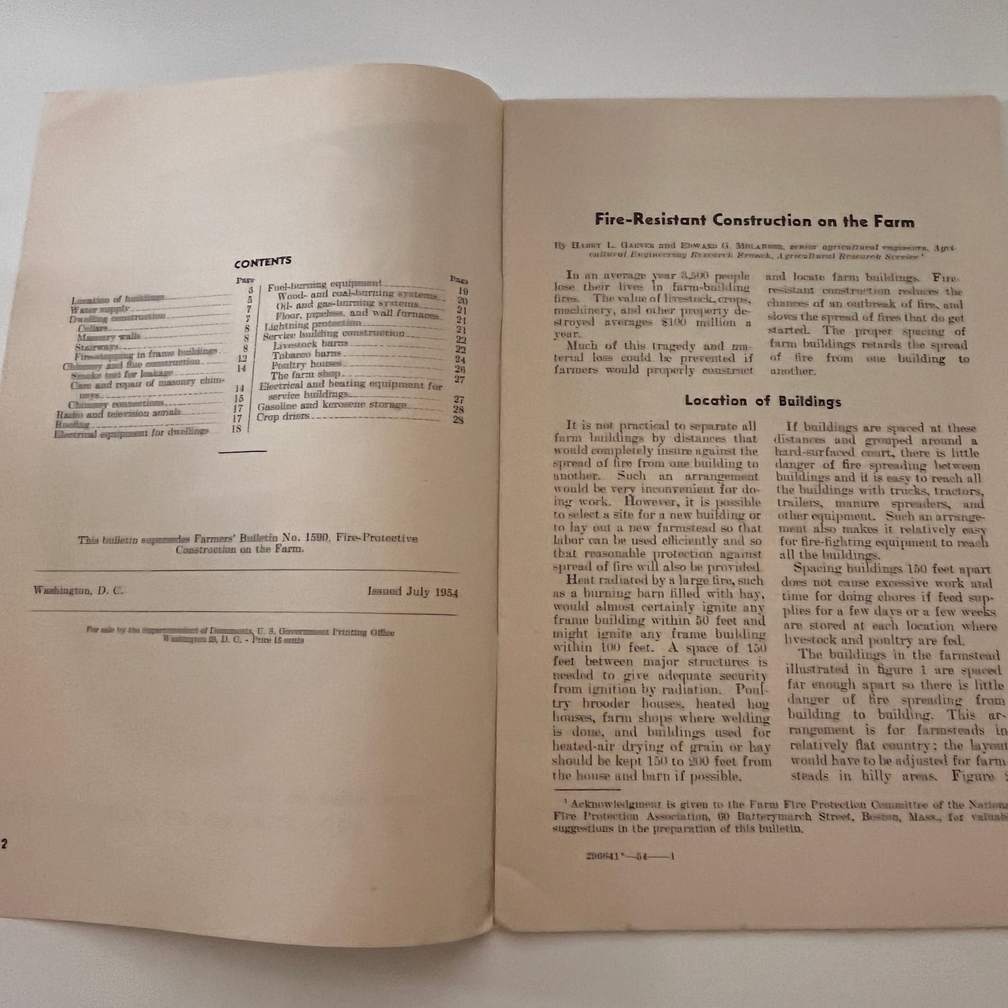 Fire-Resistant Construction on the Farm 1954 USDA Farm Bulletin TK2-XB5