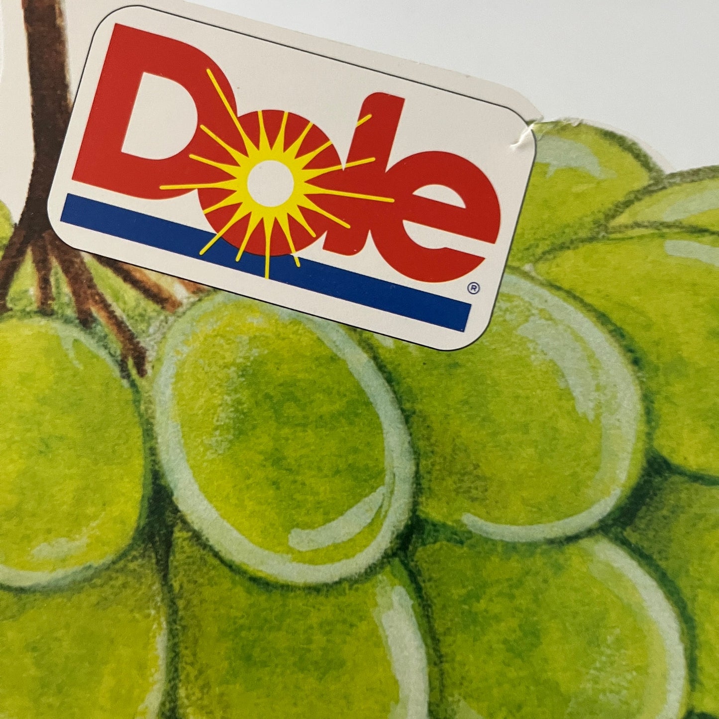 Original 1992 Dole Gus Grape Two Sided Advertising Store Display Sign 9x18"