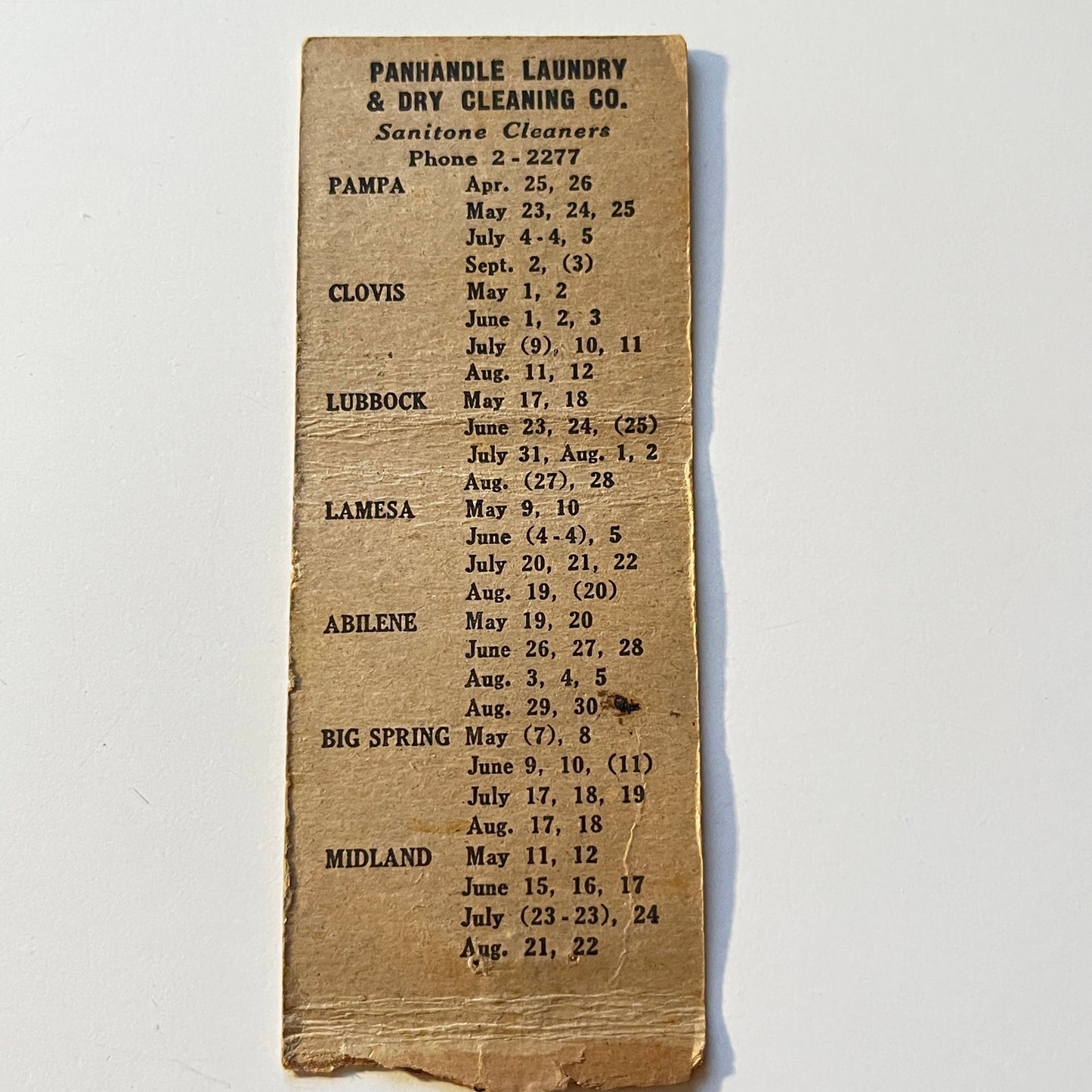 Amarillo Texas Gold Sox Baseball 1939 Schedule Matchbook Cover MB111-6