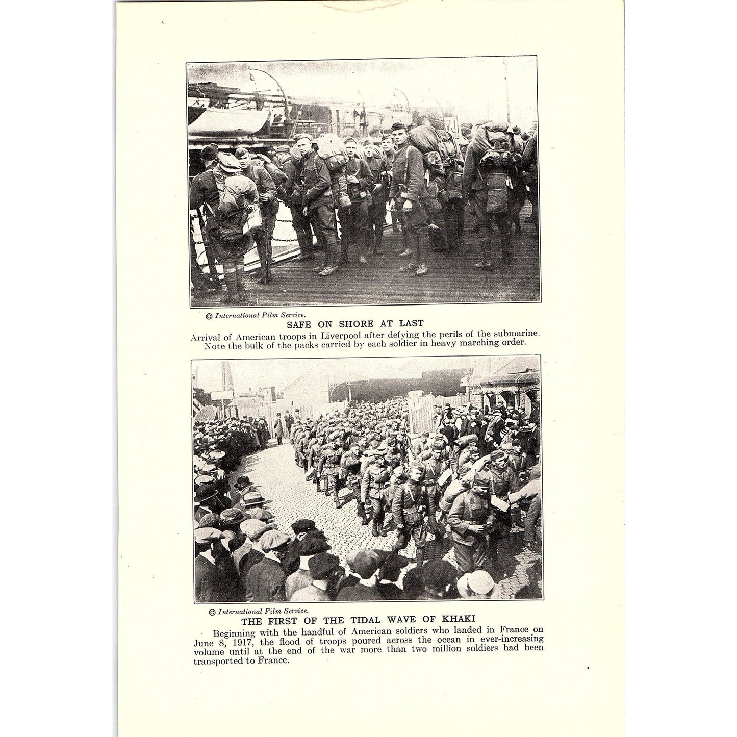 US Attacking German Trench, War at Cantigny, Wave of Khaki 1919 WWI Print AG1-1