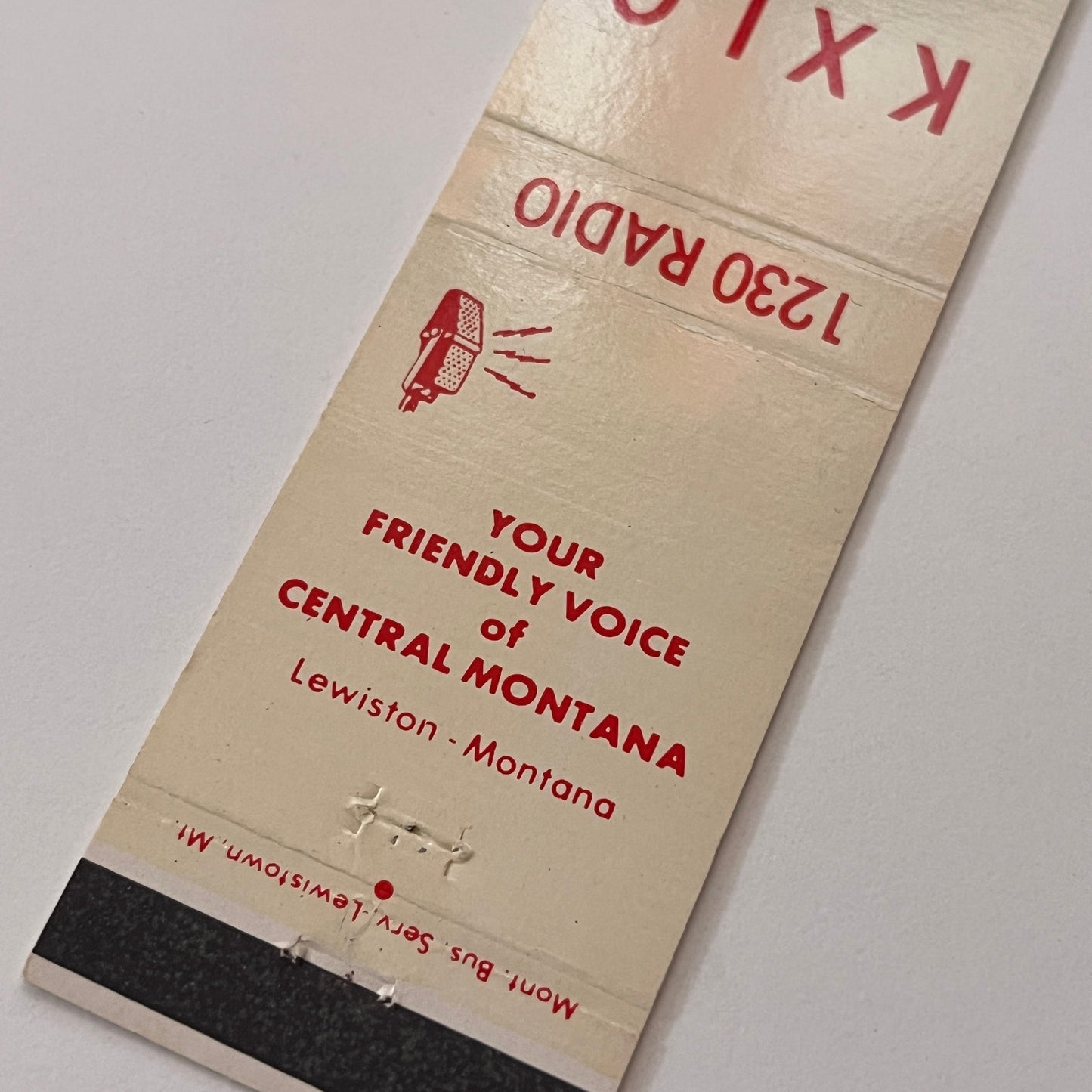 KXLO Radio Lewiston Montana Vintage Matchbook Cover TB6-MB2-1