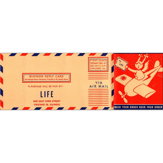 1940s Life Magazine Christmas Postal Mailing Card AI9-H4