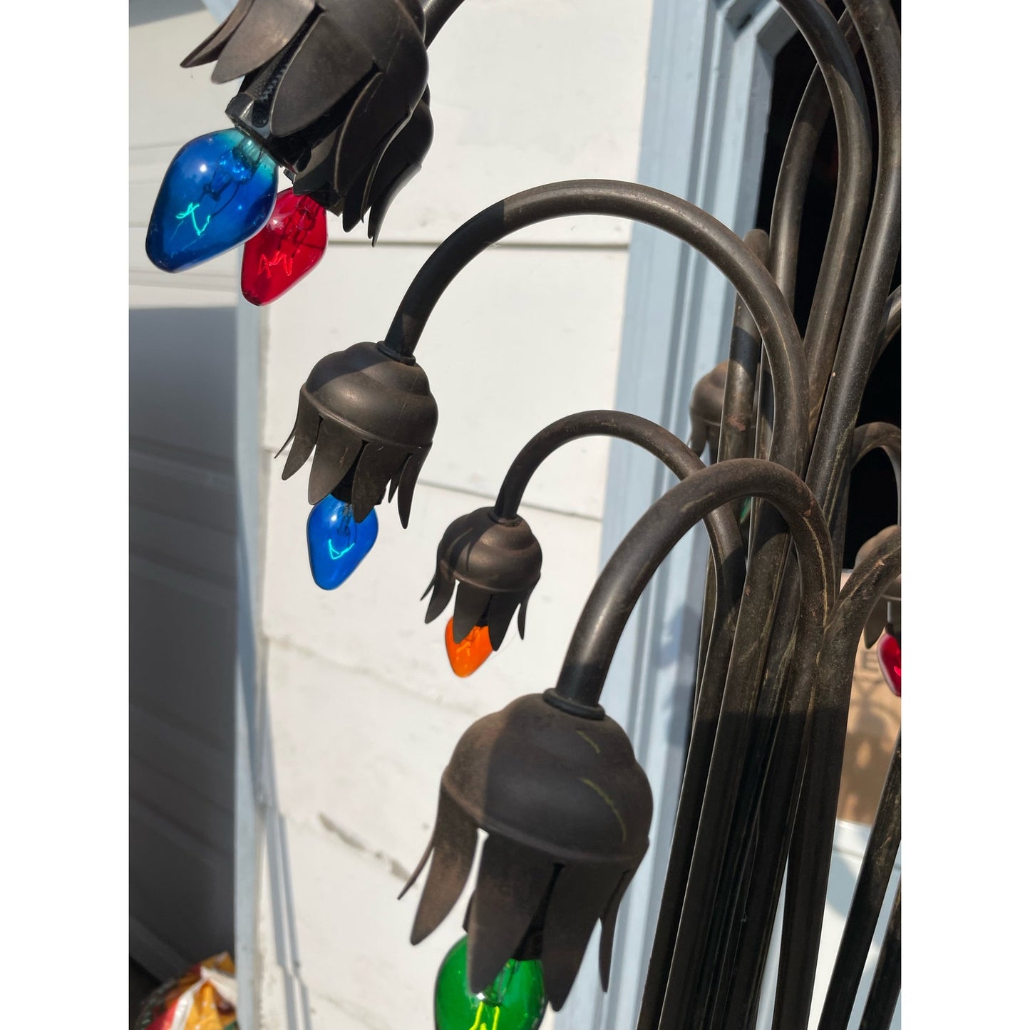 Vintage 61” Pond Lily Pad Floor Lamp Art Nouveau Modern Tiffany Style WORKS