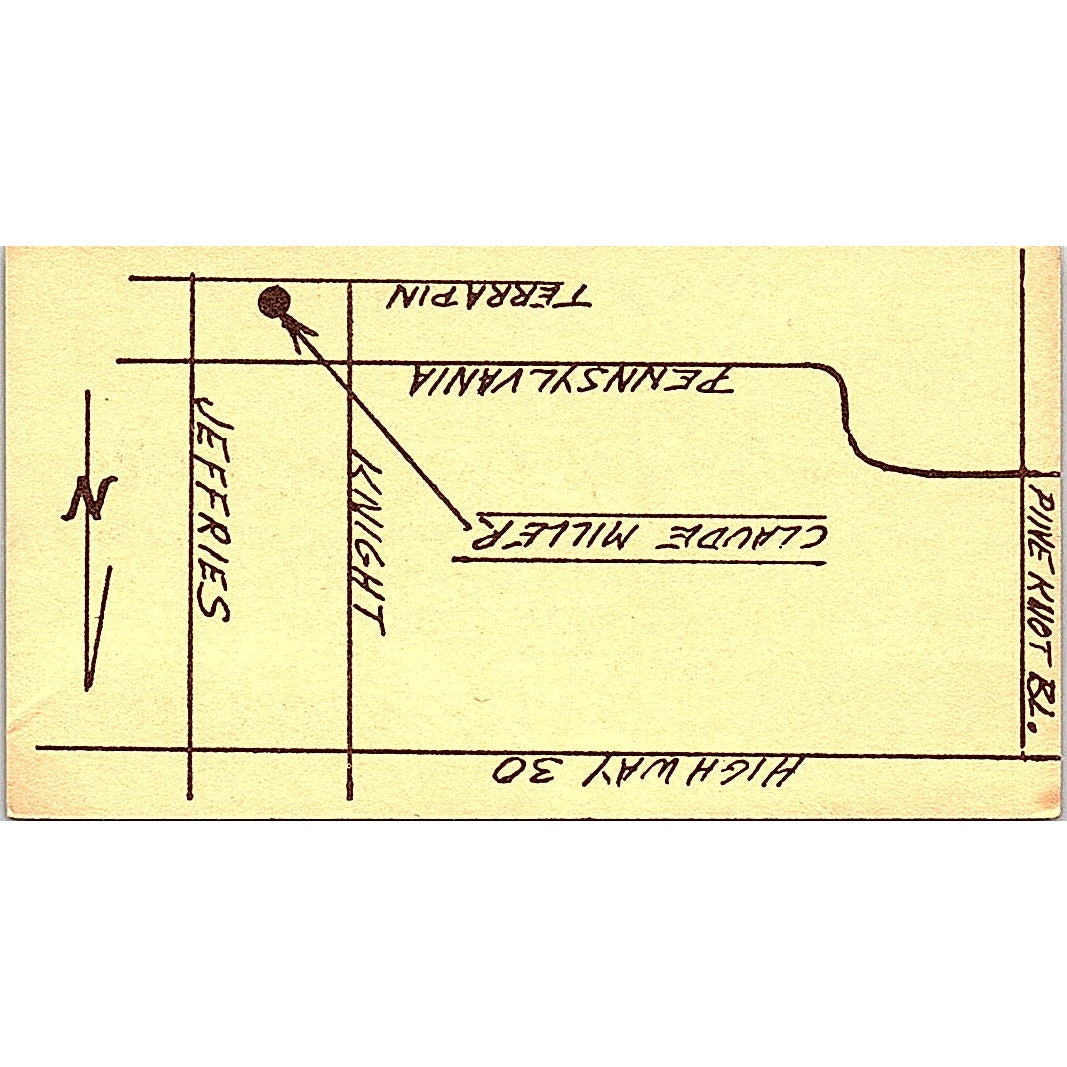 Claude Miller California Red Cedar Products Big Bear Lake Business Card SD9-B4