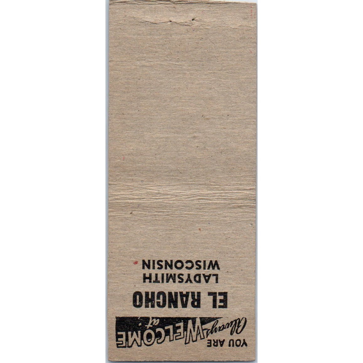 El Rancho Lucille & Ted Sandon Ladysmith WI Vintage Matchbook Cover SD4-Y13