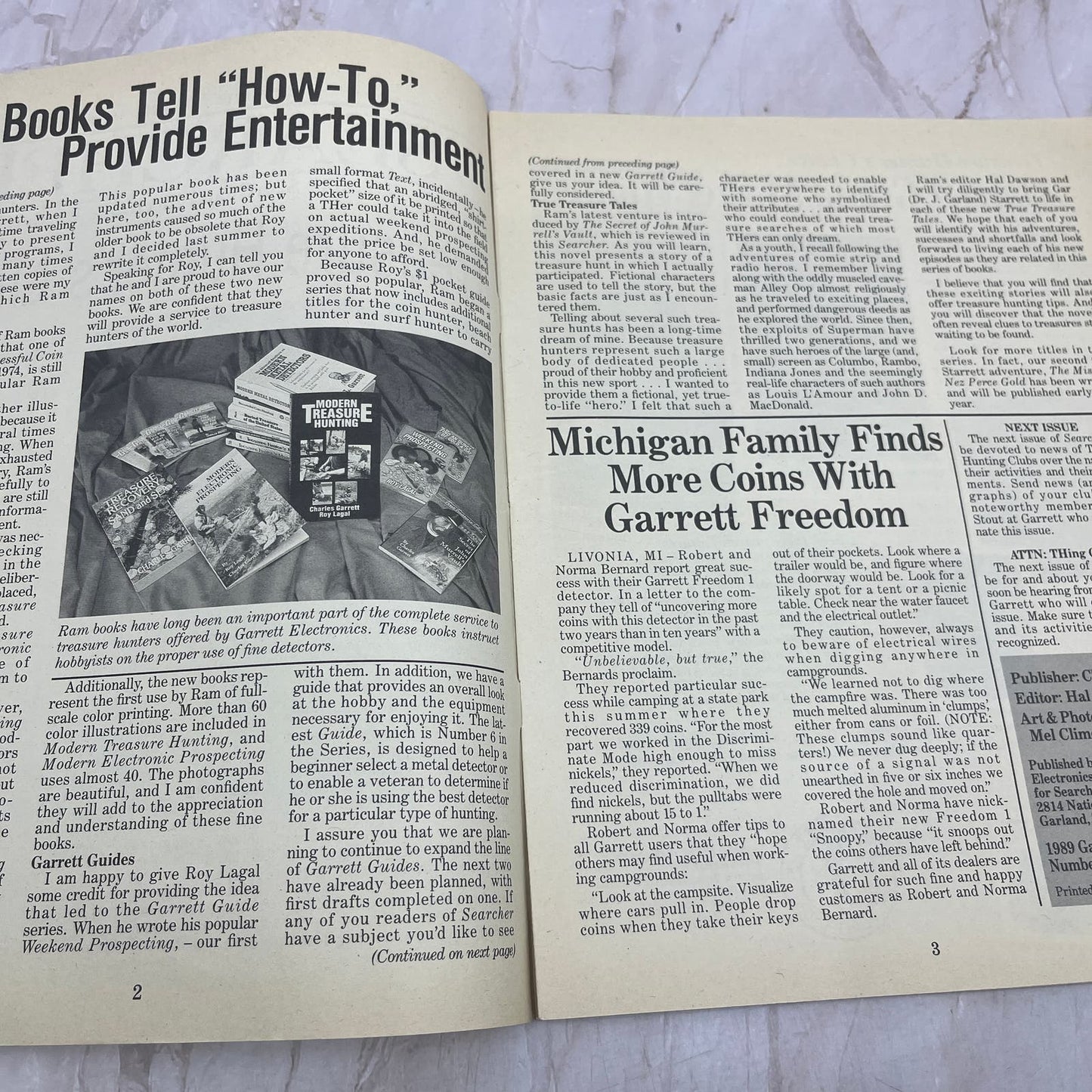1989 Jan - The Garrett Searcher Newsletter Treasure Hunting Metal Detectors M20