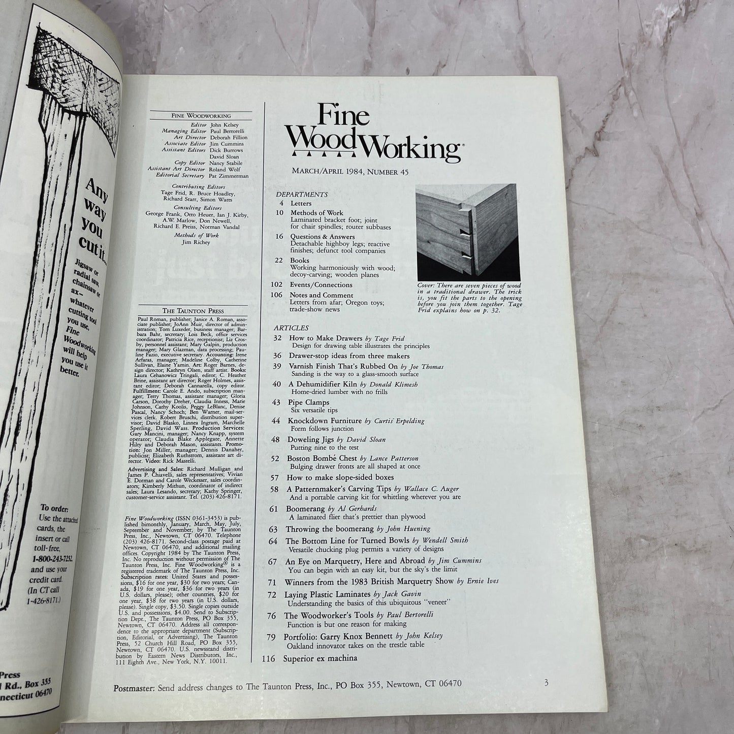 Making Drawers - Mar/Apr 1984 No 45 - Taunton's Fine Woodworking Magazine M35