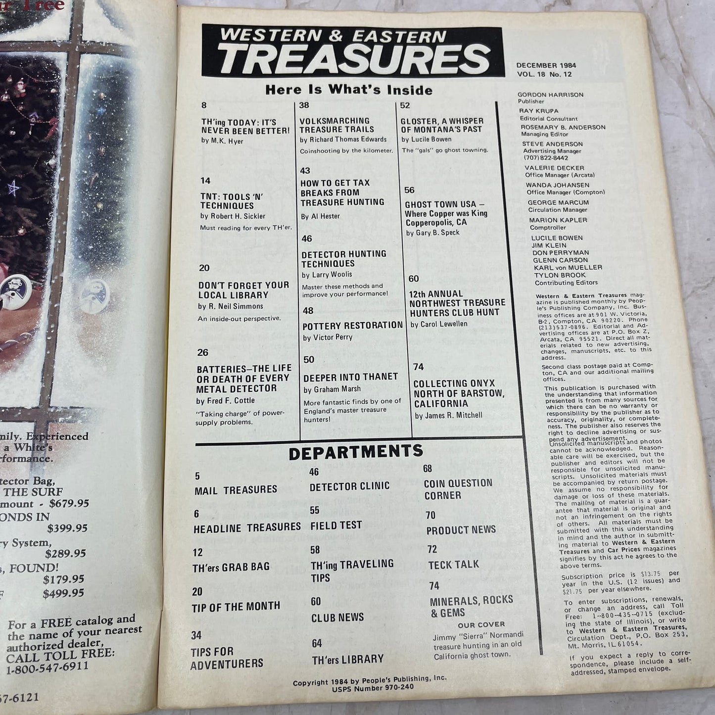 1984 Dec - Western & Eastern Treasures Magazine - Treasure Hunting Gold M12
