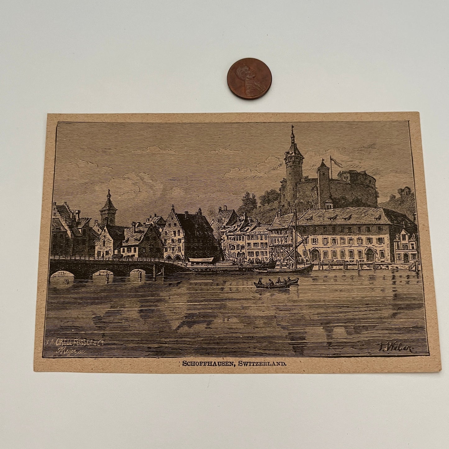 Schoffhausen, Switzerland 1894 Art Engraving SAG4-8