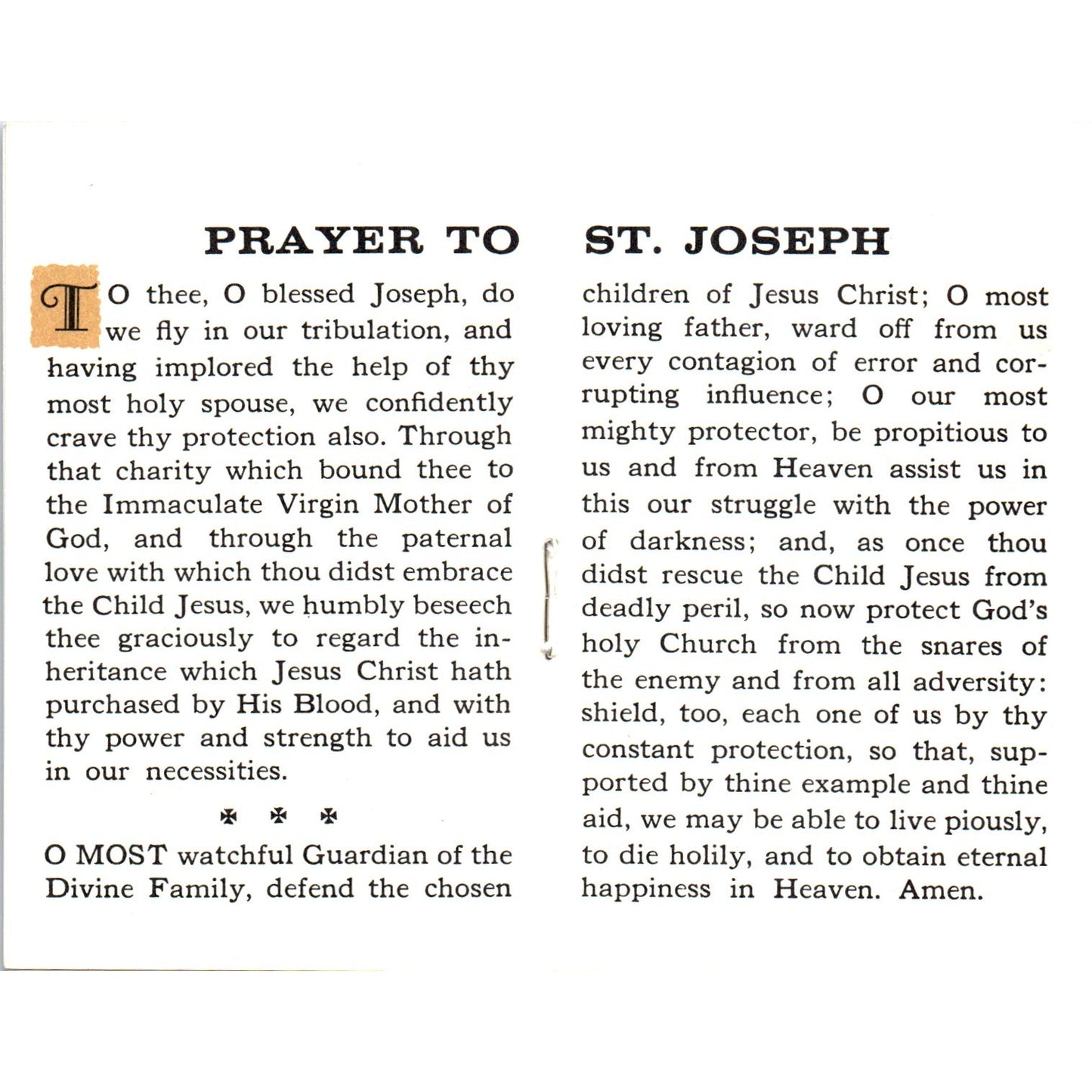 Novena Prayer Blessed Elizabeth Ann Seton Vintage Prayer Leaflet TH2-PC2
