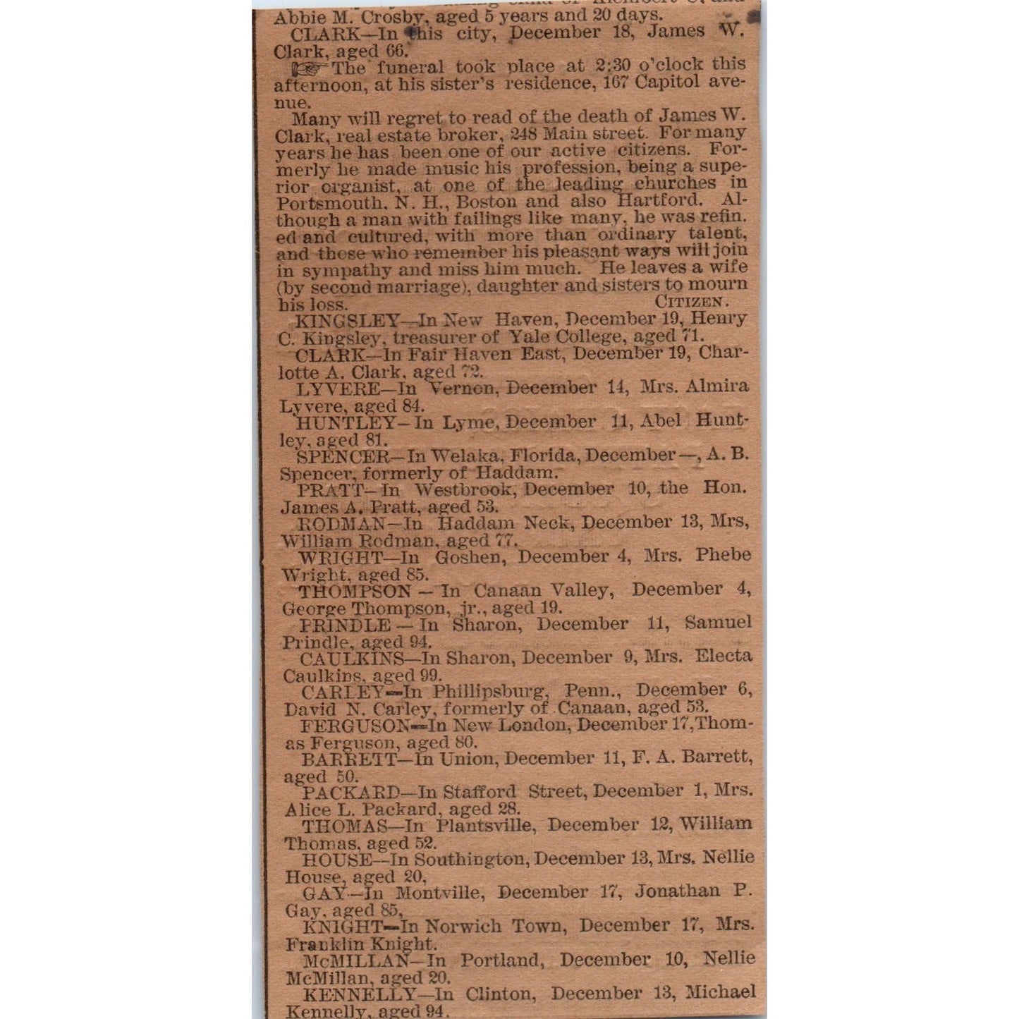 Geo. W. Flint & Co House Furnishers 6 Asylum St 1886 Hartford CT Ad AB8-HT1