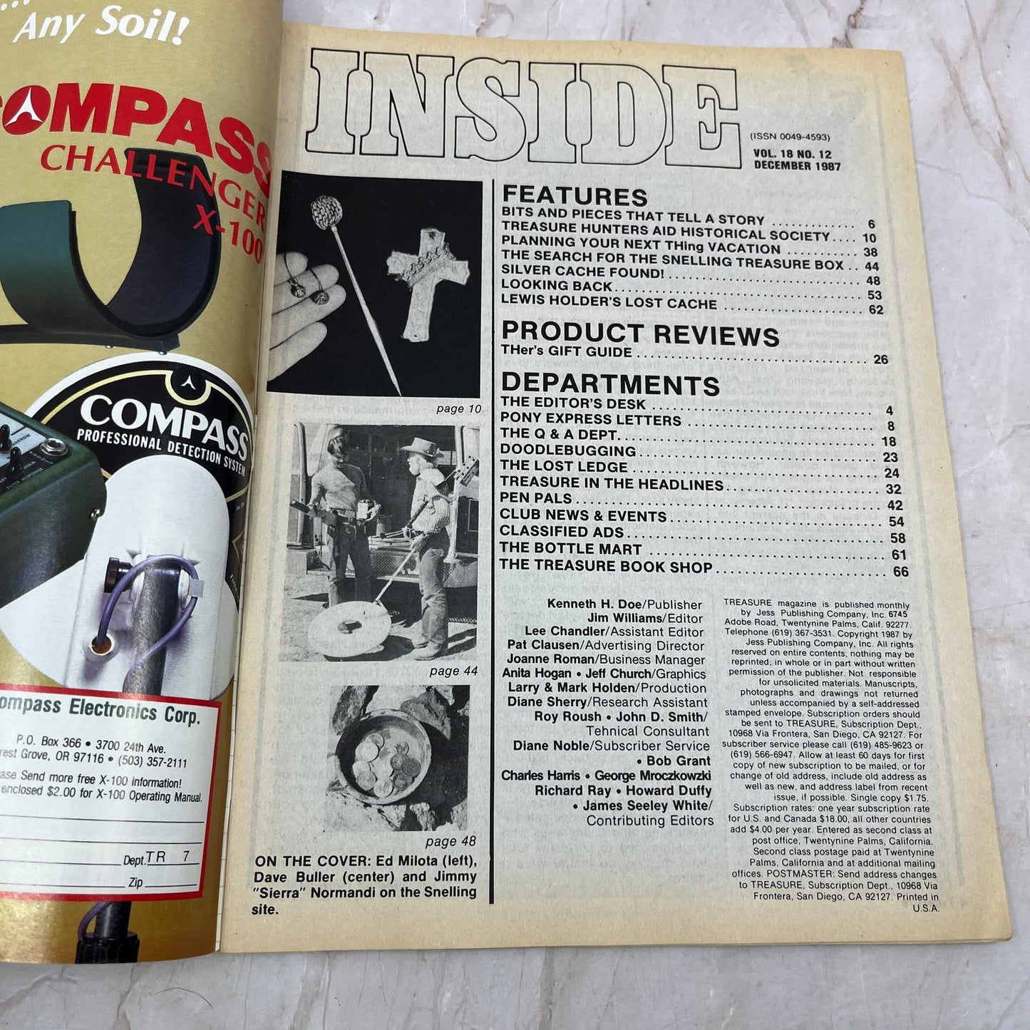 1987 Dec - Treasure Magazine - Treasure Hunting Metal Detecting Gold Coins M10