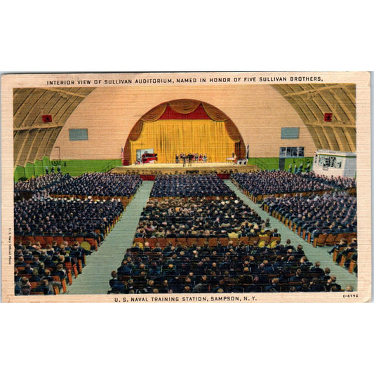 1944 US Naval Training Station Sampson NY Vintage Postcard PD3