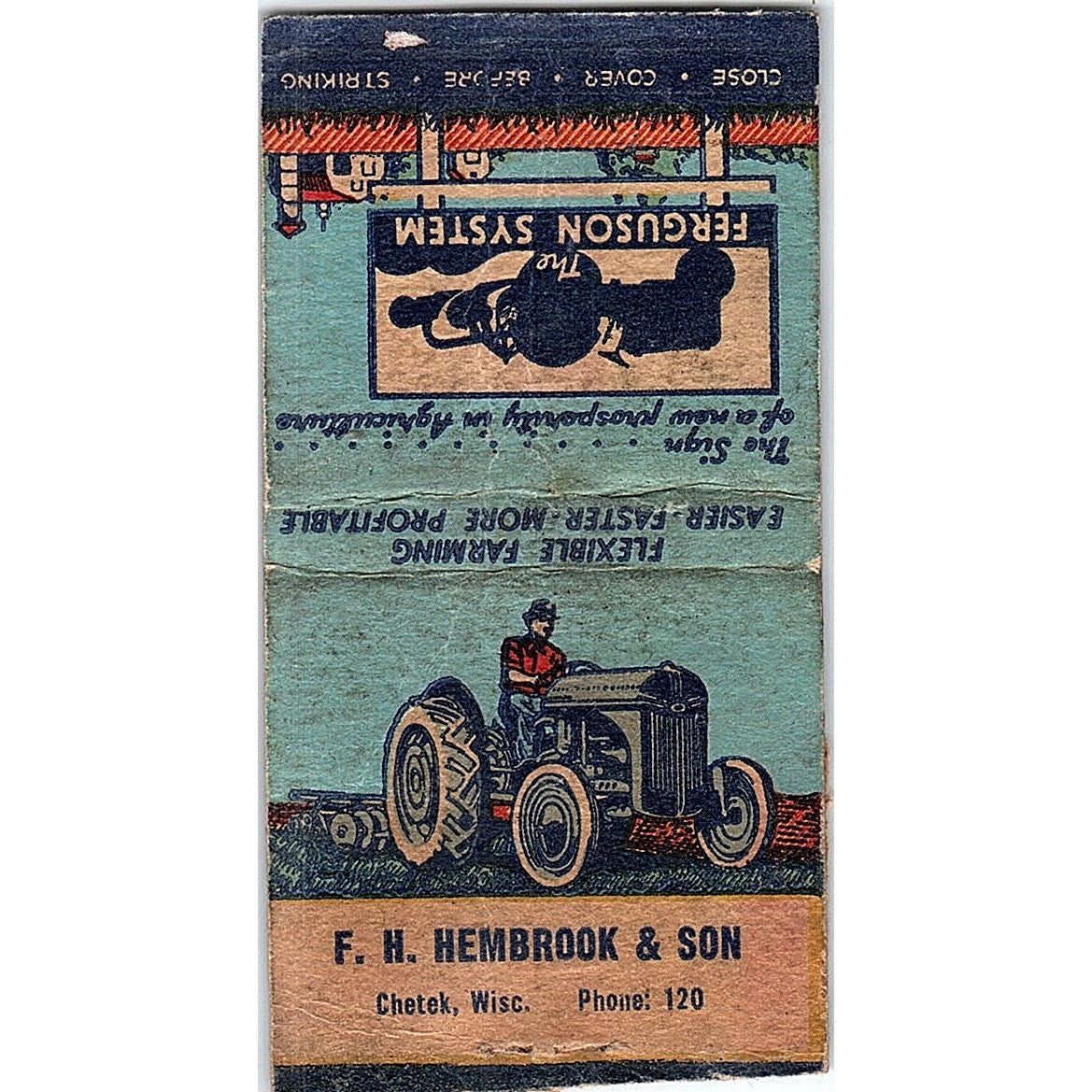 F.H. Hembrook & Son Chetek WI Vintage Matchbook Cover SF3-Y4