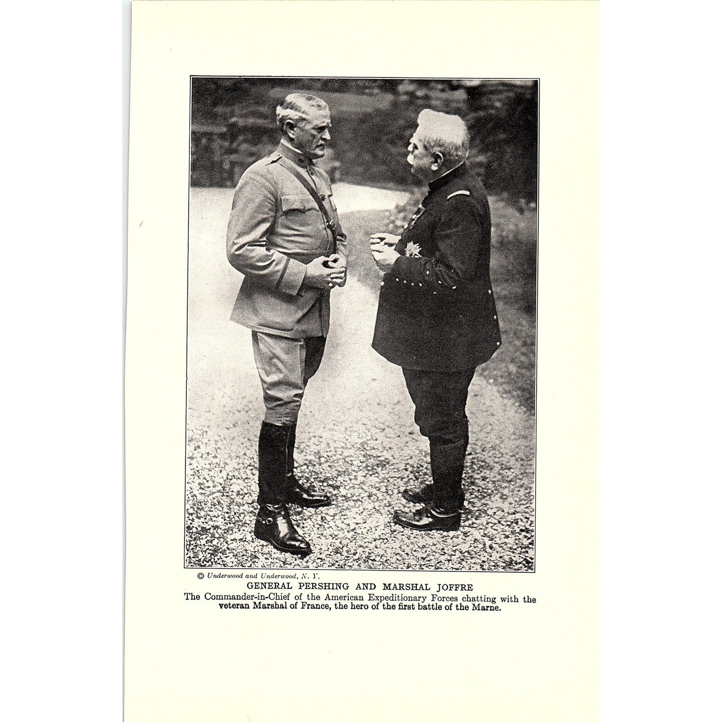 Marshal Ferdinand Foch / Pershing & Marshal Joffre 1919 WWI Print AF9-17