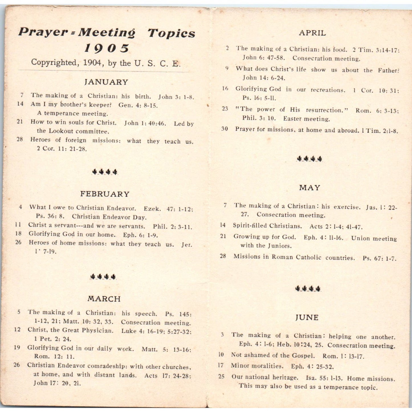 1905 Columbus NY Methodist Episcopal Church W.W. Watrous Prayer Meeting AE6
