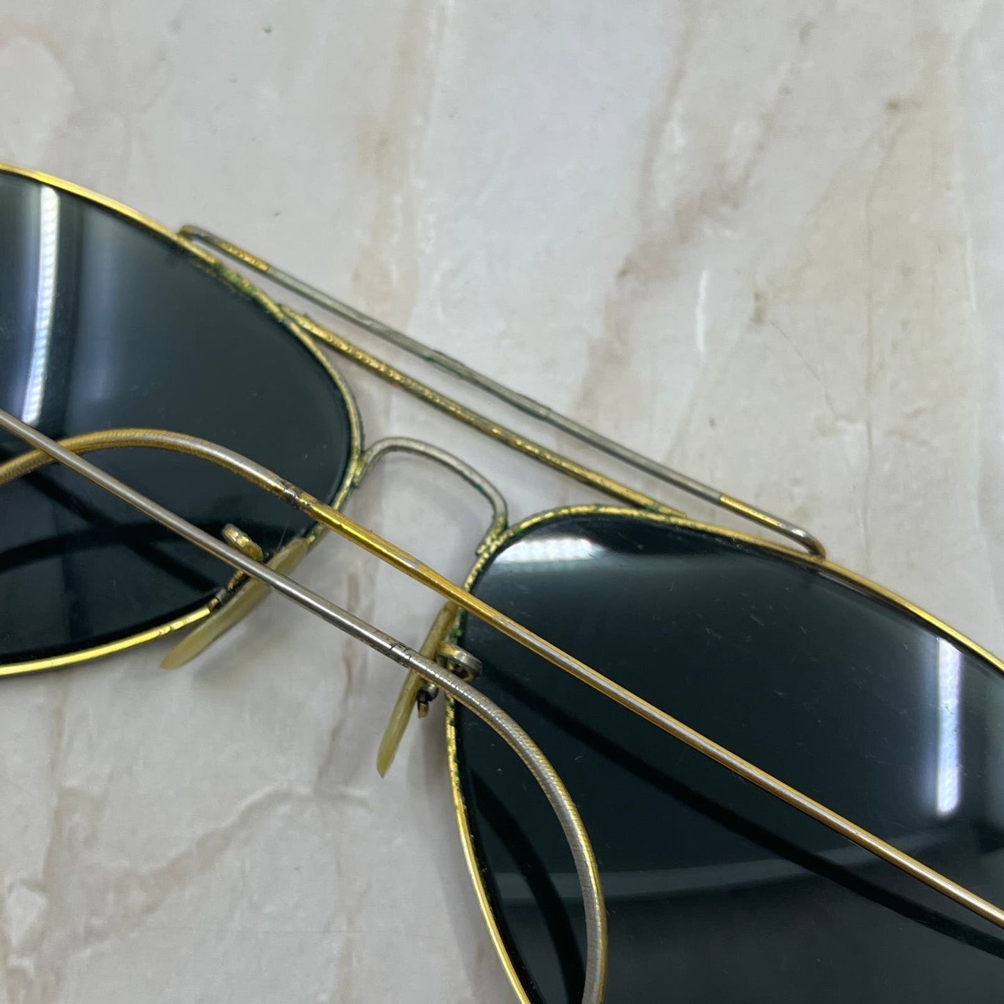 Retro Men’s Cable Arm Gold Tone Aviator Sunglasses Eyeglasses Frames TD7-G4-1