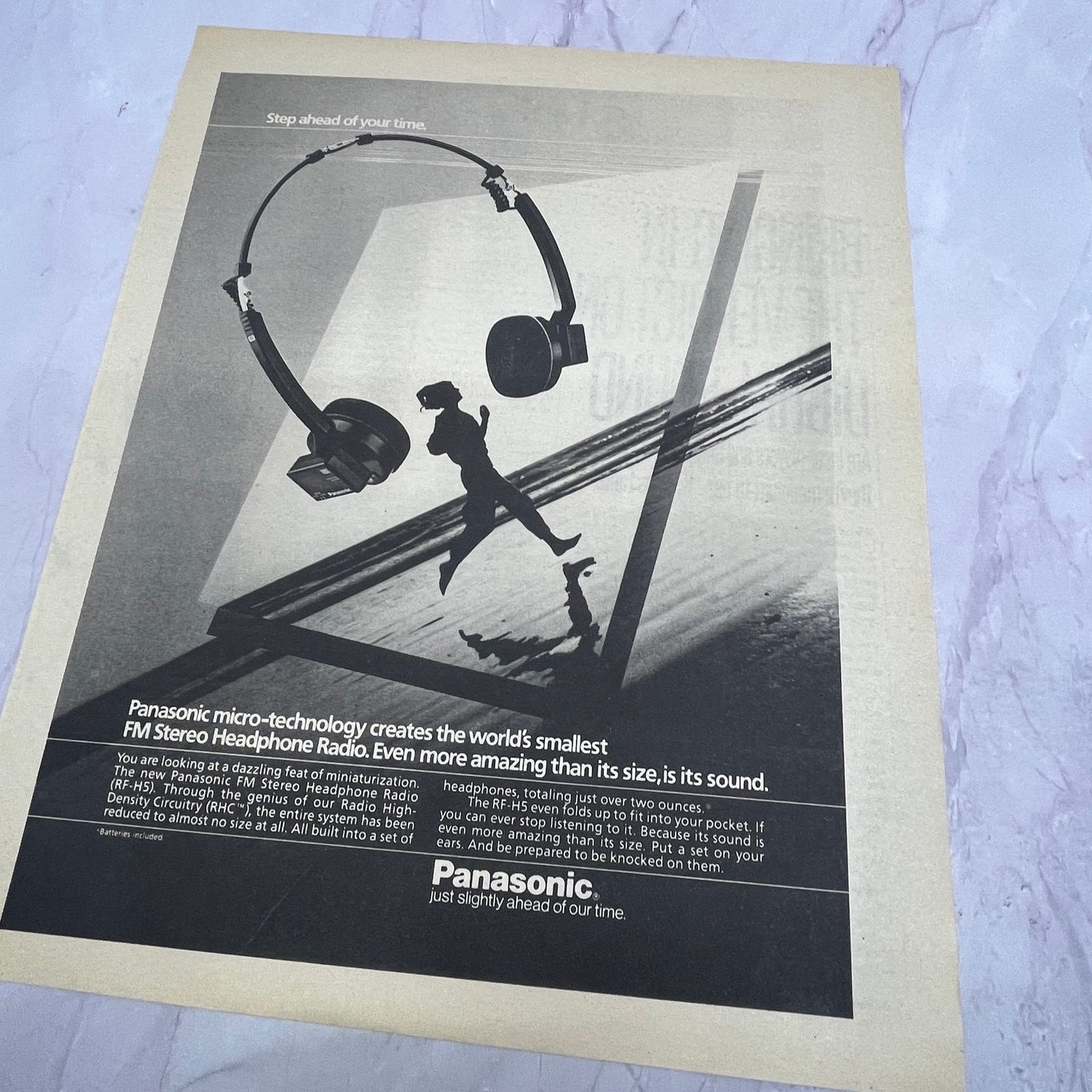 Panasonic RF-H5 RHC FM Stereo Headphone Radio 1984 Ad V14-7