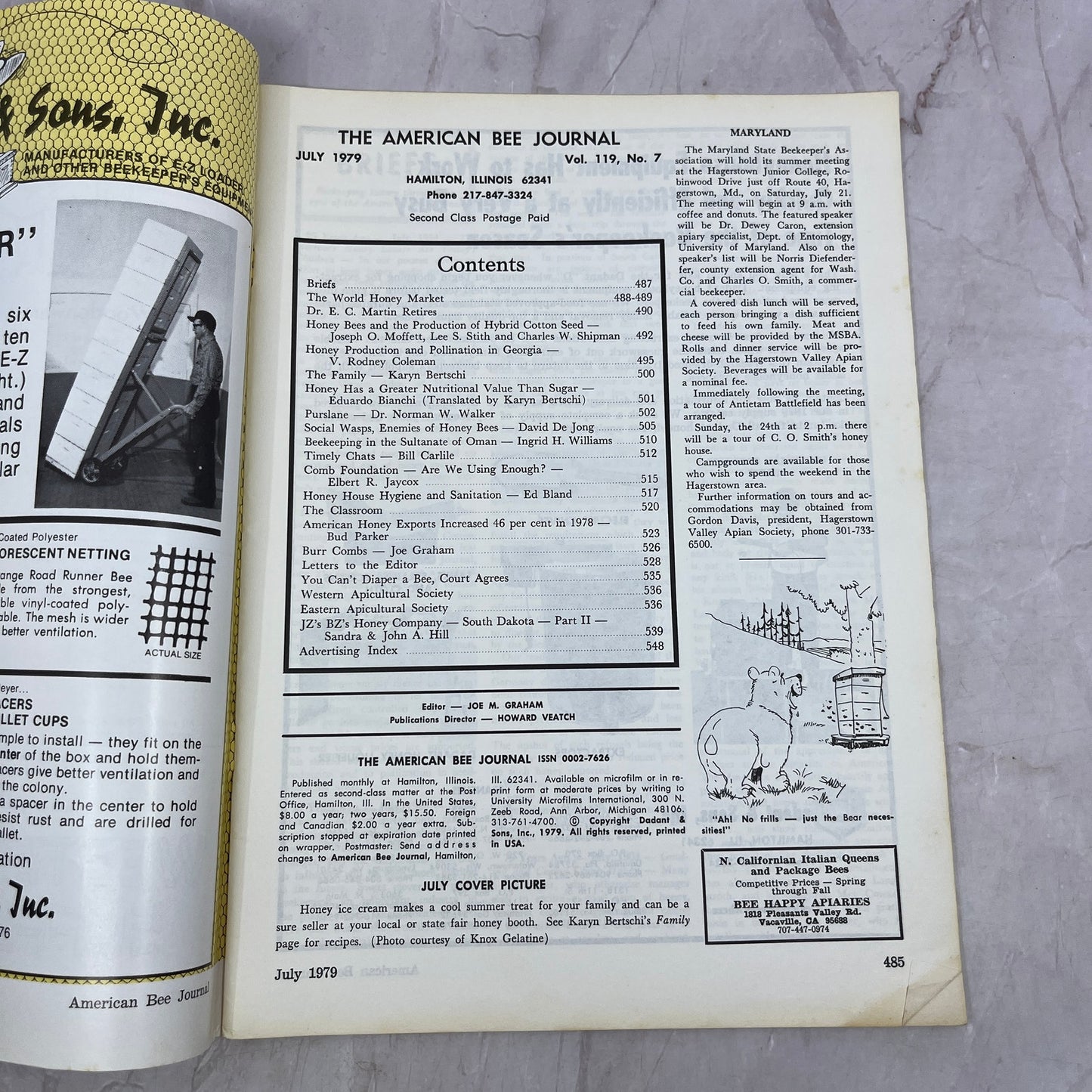 1979 July - American Bee Journal - Bees Beekeeping Honey M32