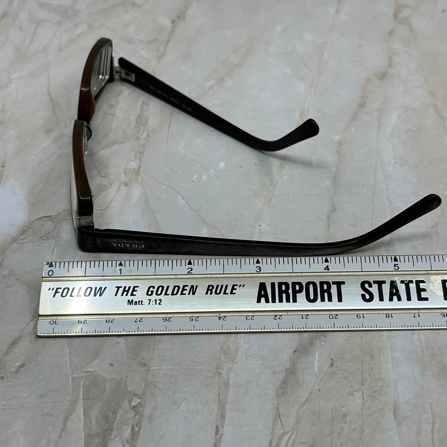 Vintage Prada Brown Silver Trim Sunglasses Eyeglasses Frames TD5G4-9