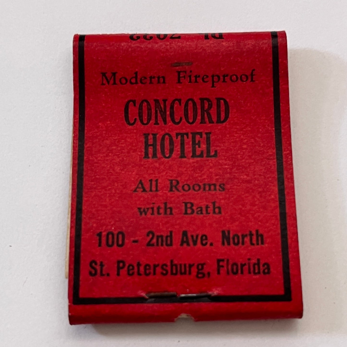 Concord Patio Restaurant Thomas Begen St Petersburg FL Matchbook Cover TB8-MB3-8