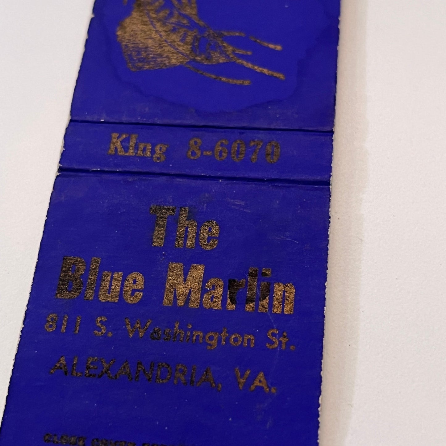 The Blue Marlin - Alexandria Virginia Vintage Matchbook Cover TB6-MB1-15