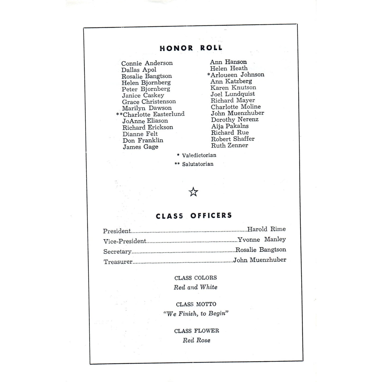 1956 Willmar High School Commencement Program Willmar MN TH9-SX1