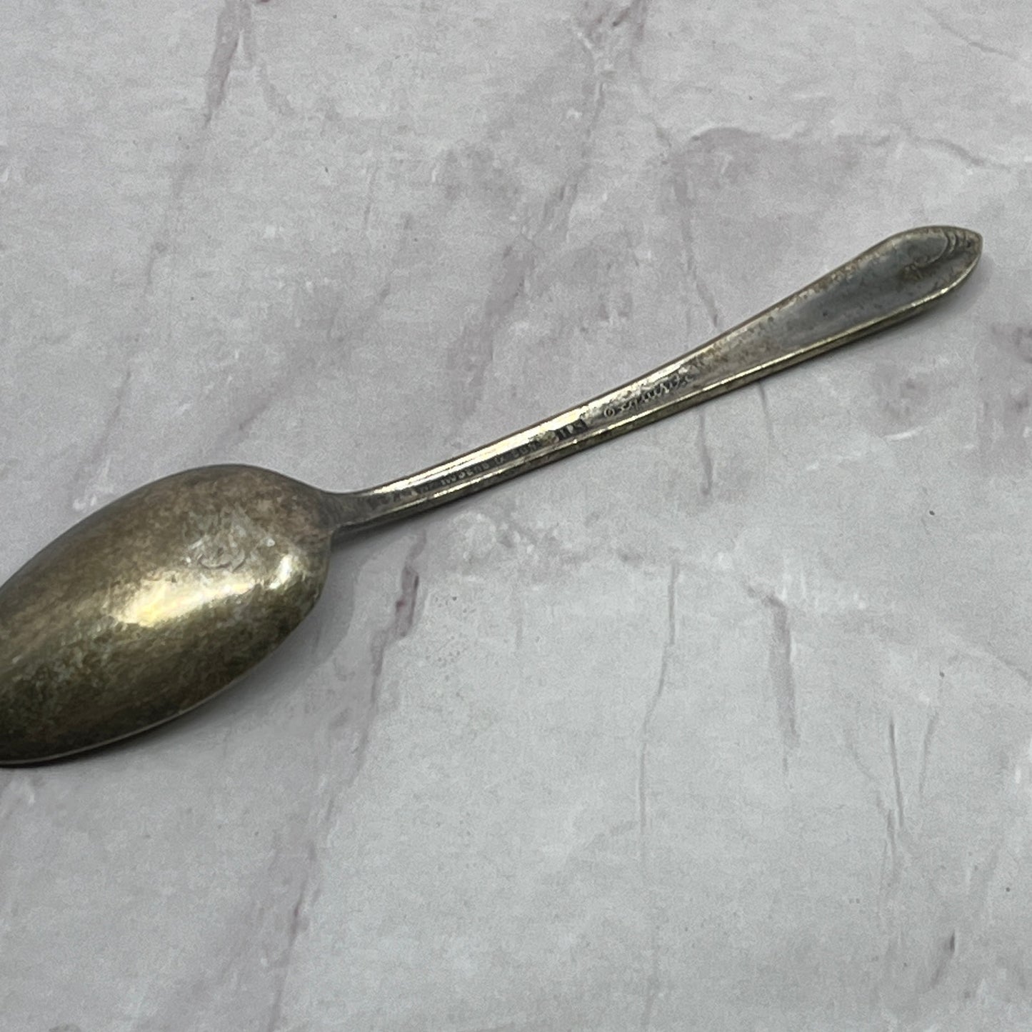 Vintage Wm Rogers Exquisite Baby Spoon 4.25” Silver Plate SB7