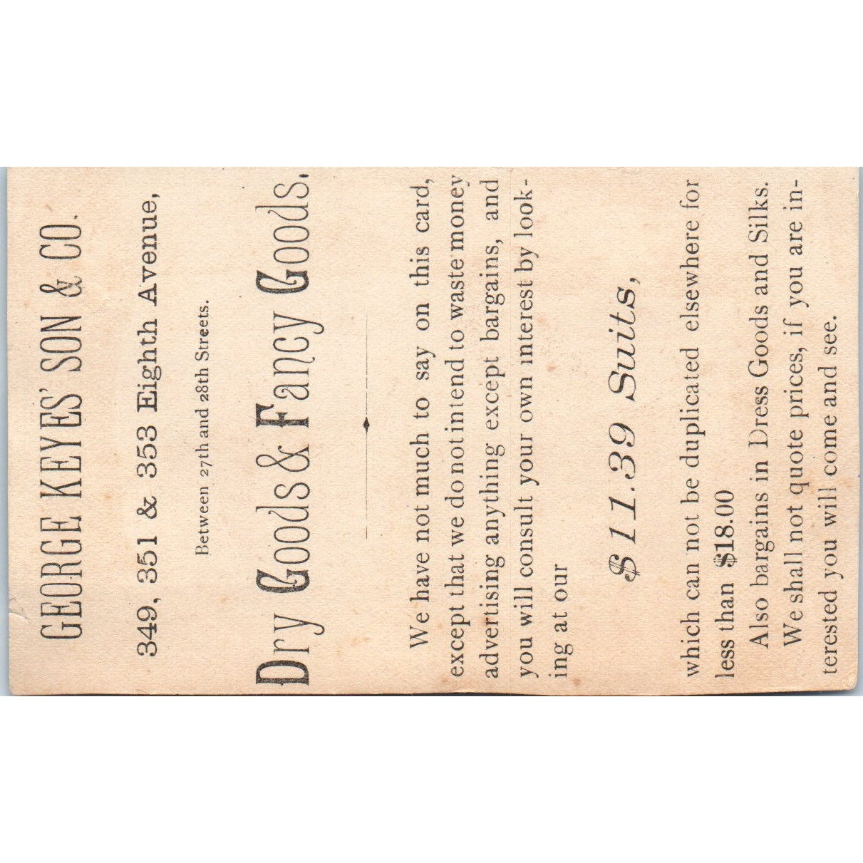 George Keyes Son & Co Fancy Goods Boy With Tiny Cannon c1880 Trade Card AB6-1