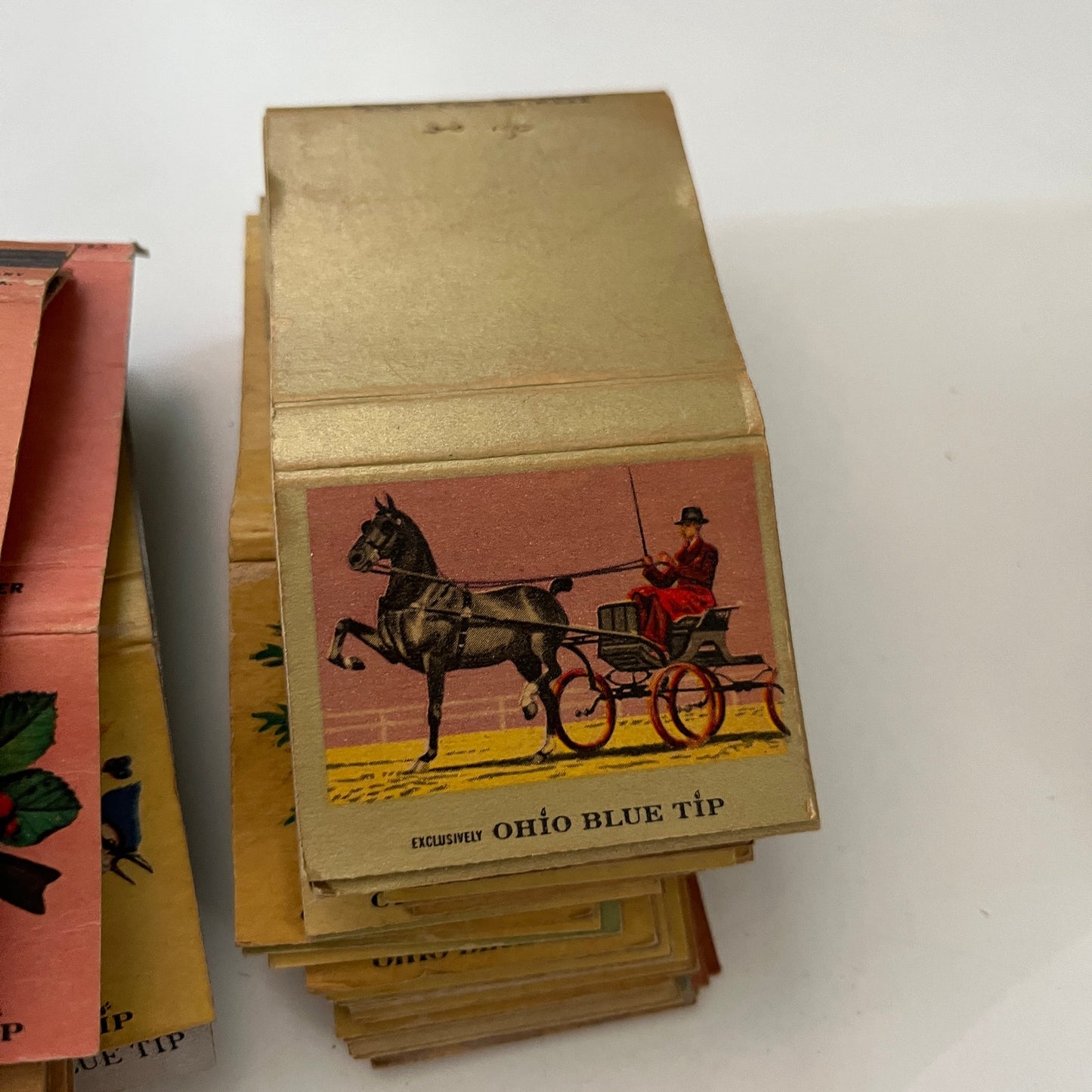 Huge Lot of Vintage Ohio Blue Tip Nature Matchbook Match Covers Bird Flower TF9