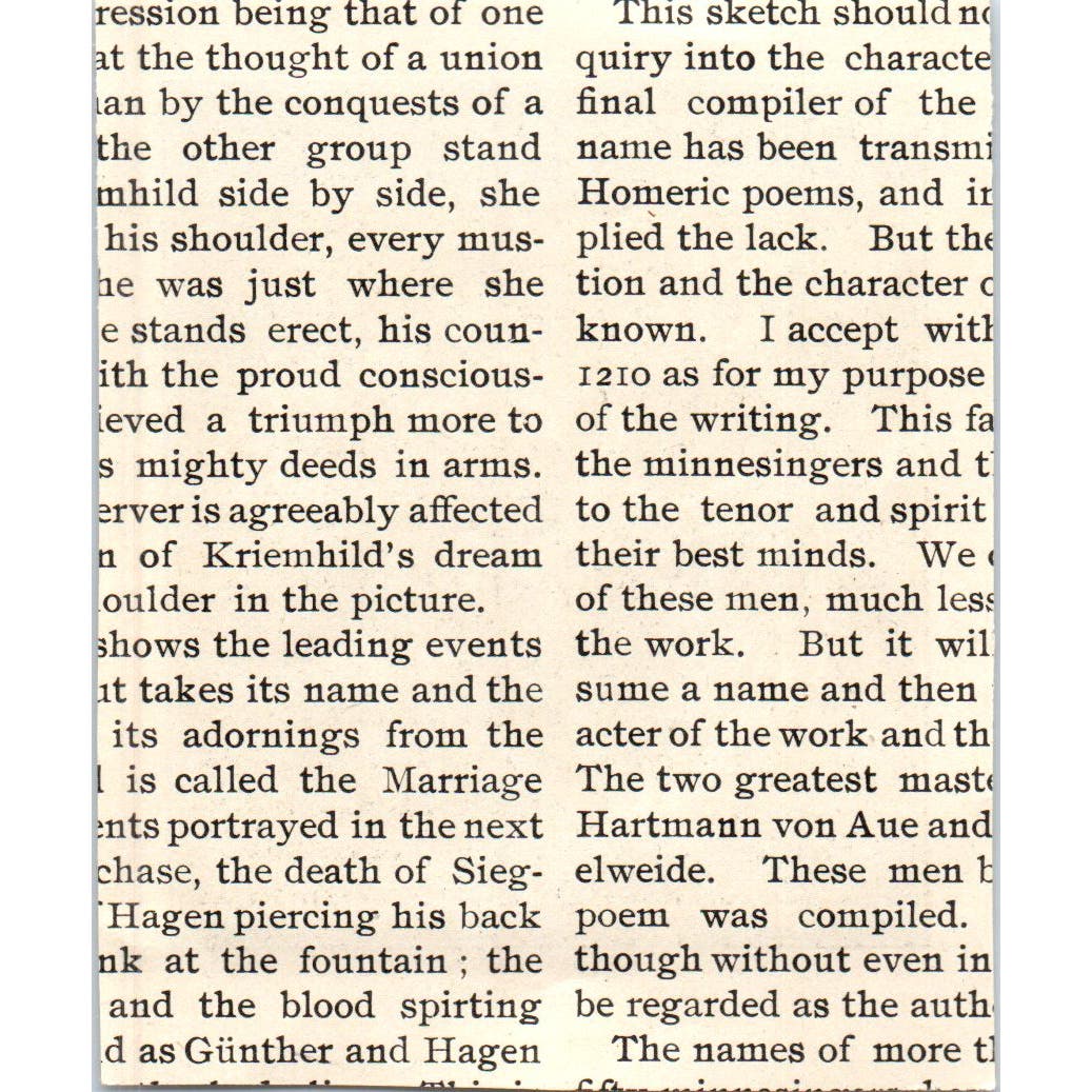 Gunther and Brunhilde c1890 Victorian Print AE8-CH10