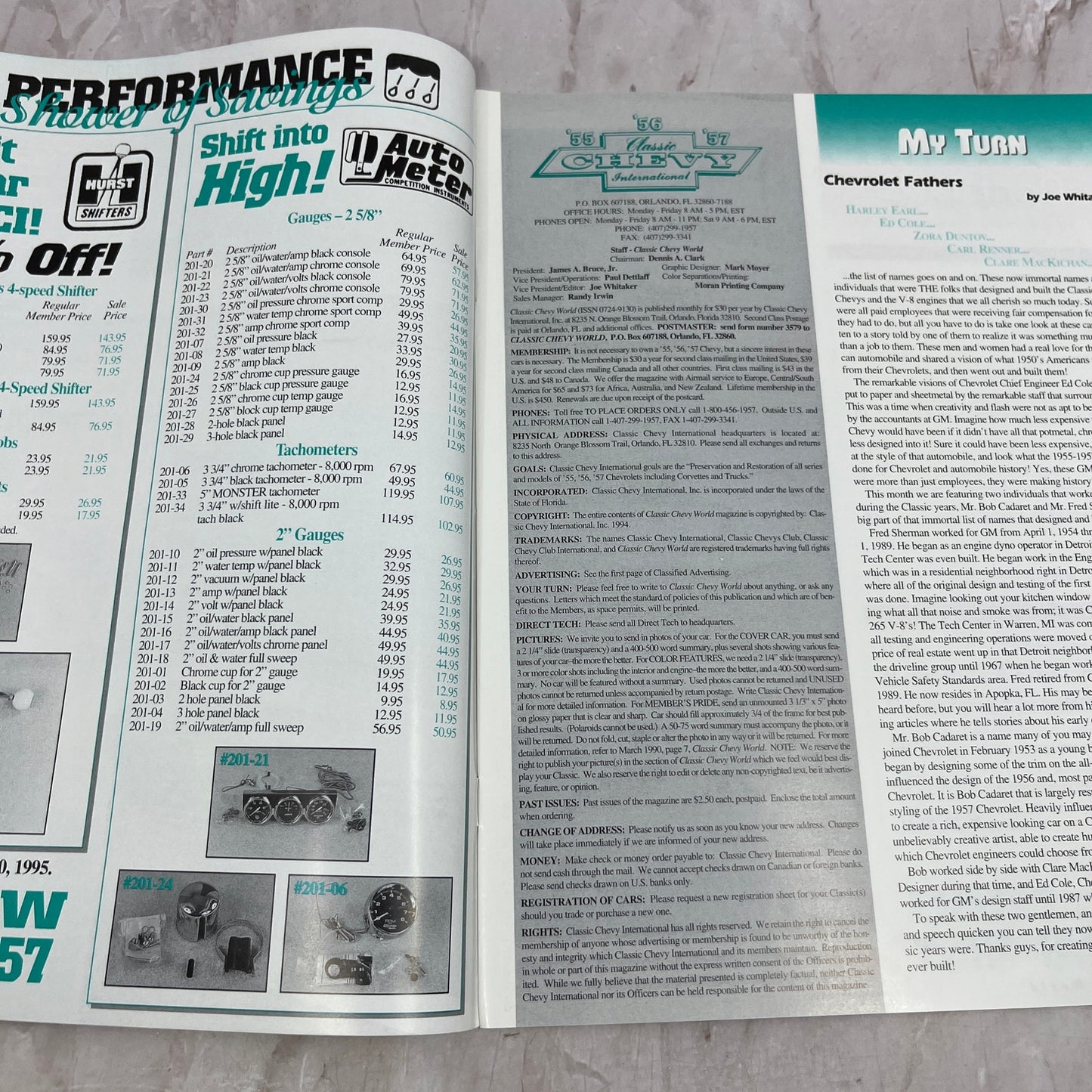Bob Cadaret - '55, '56, '57 Classic Chevy World Magazine - Apr 1995 M29