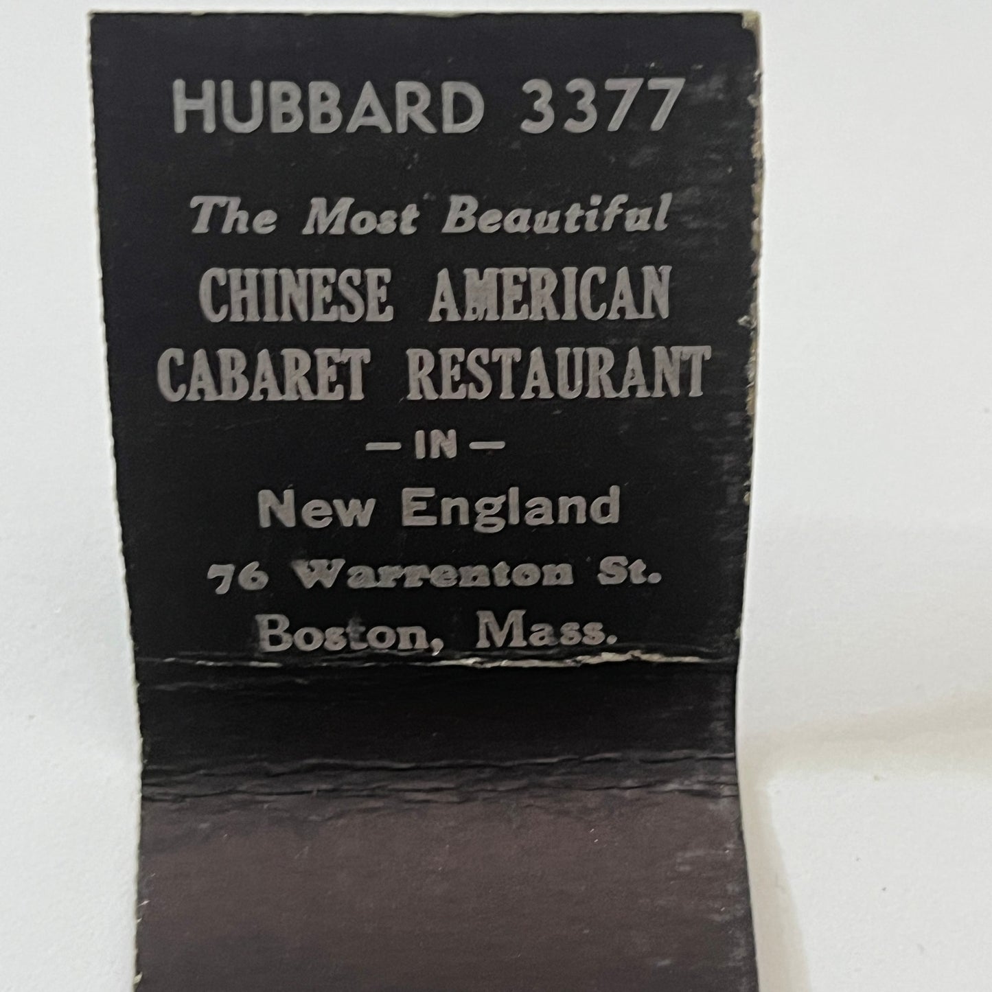 The Lido Chinese Cabaret 76 Warrenton St Boston MA Matchbook Cover TB6-MB1-3