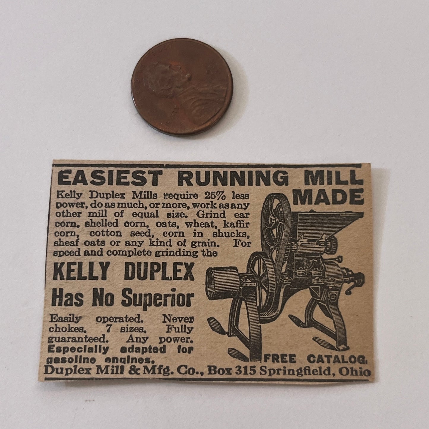 Duplex Mill & Mfg. Co. Kelly Duplex Springfield OH 1931 Newspaper Ad SAG4-S13