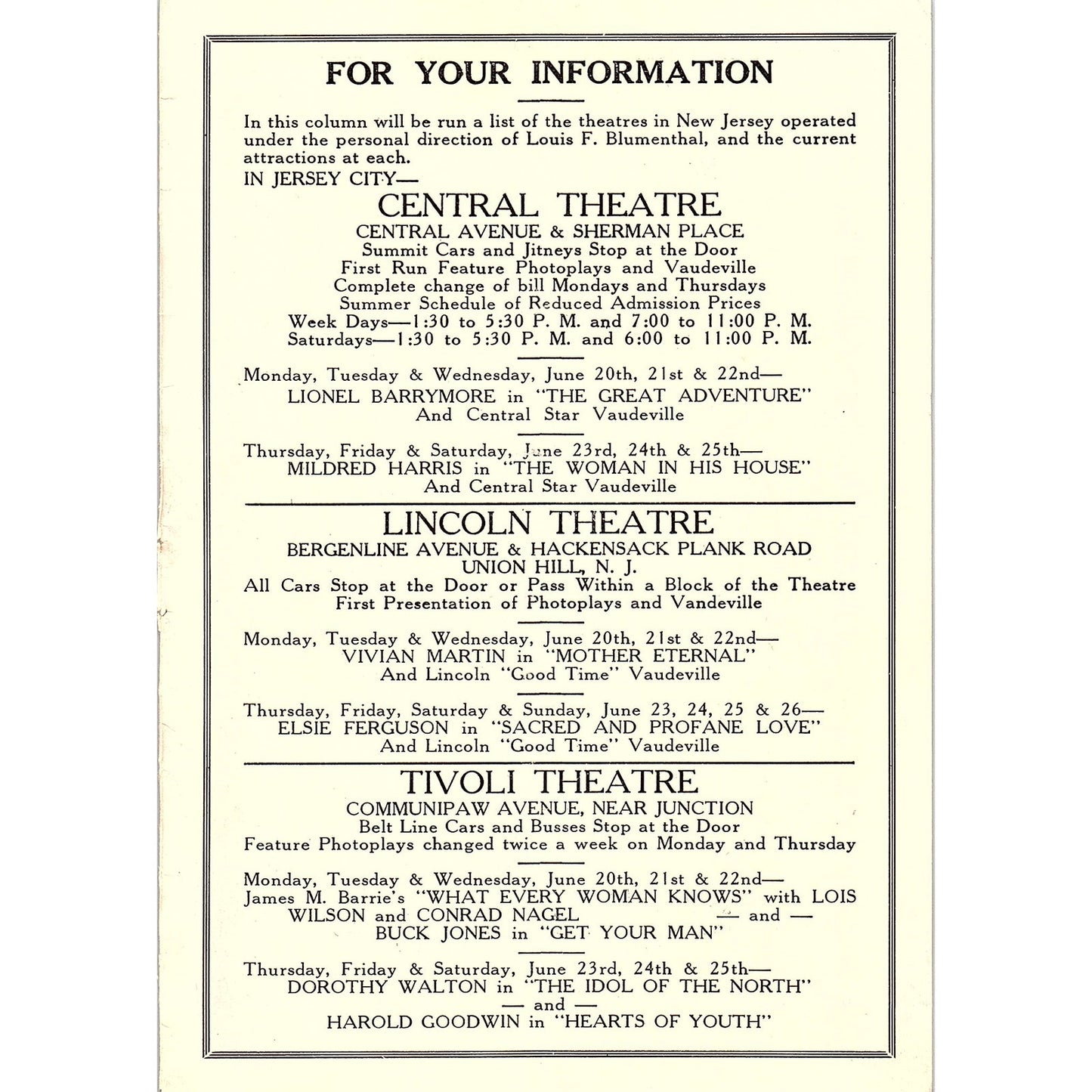 National Theatre The Lost Romance Lois Wilson & Conrad Nagel 1920s Ad AF3-8