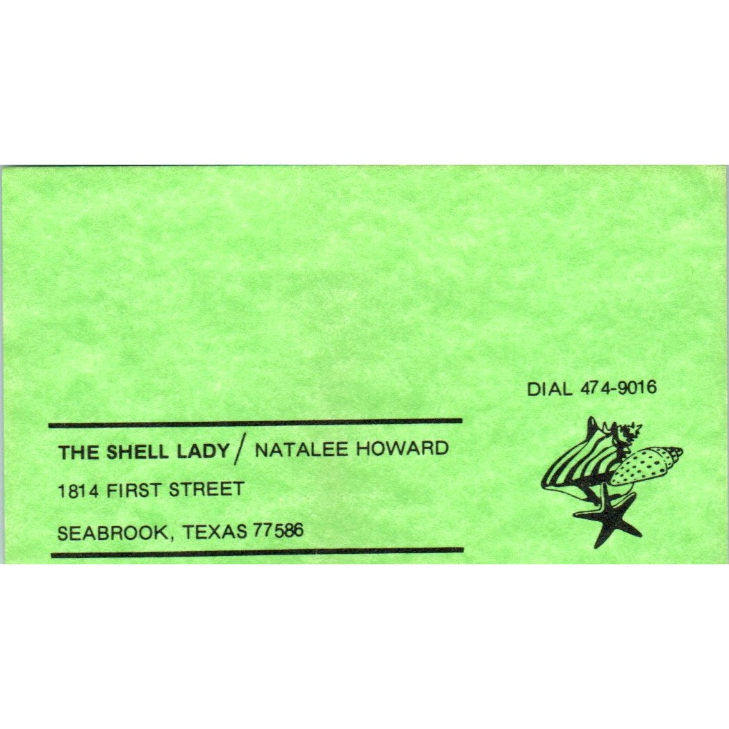 The Shell Lady Natalee Howard Seabrook, Shells By Max Ingham Houston Card SD8-B6