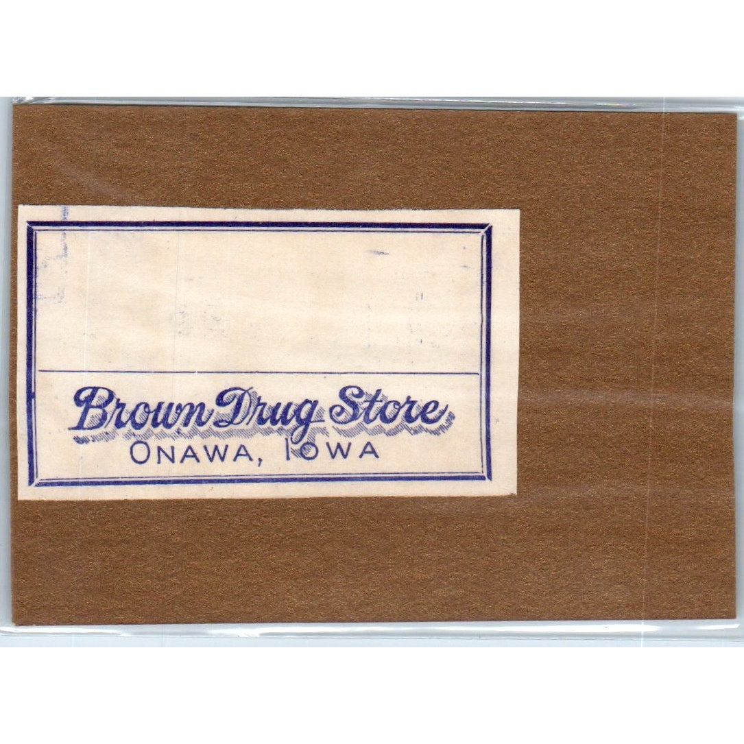 Brown Drug Store Onawa Iowa Antique Apothecary Label TH2-AL