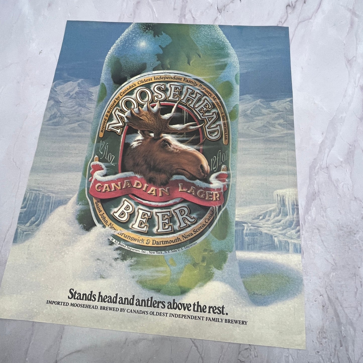 Moosehead Canadian Lager Beer 1984 Ad V14-7