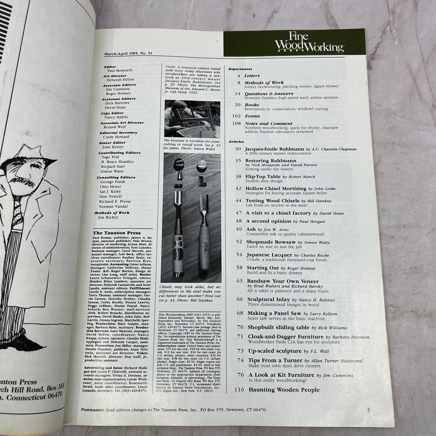 Ruhlmann Furniture - Mar/Apr 1985 No 51 Taunton's Fine Woodworking Magazine M35